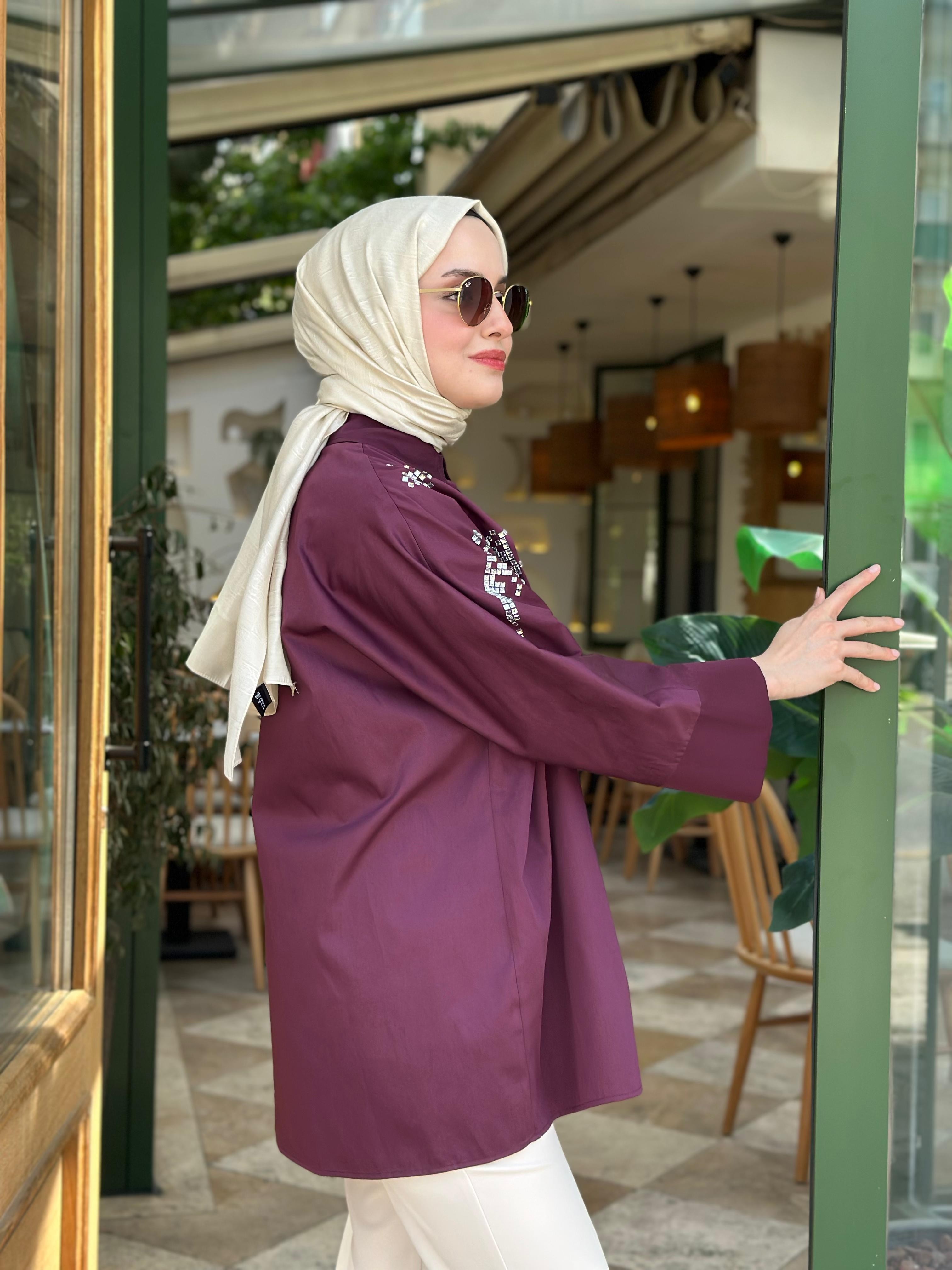 Ghisa 4848 Taş İşlemeli Gömlek