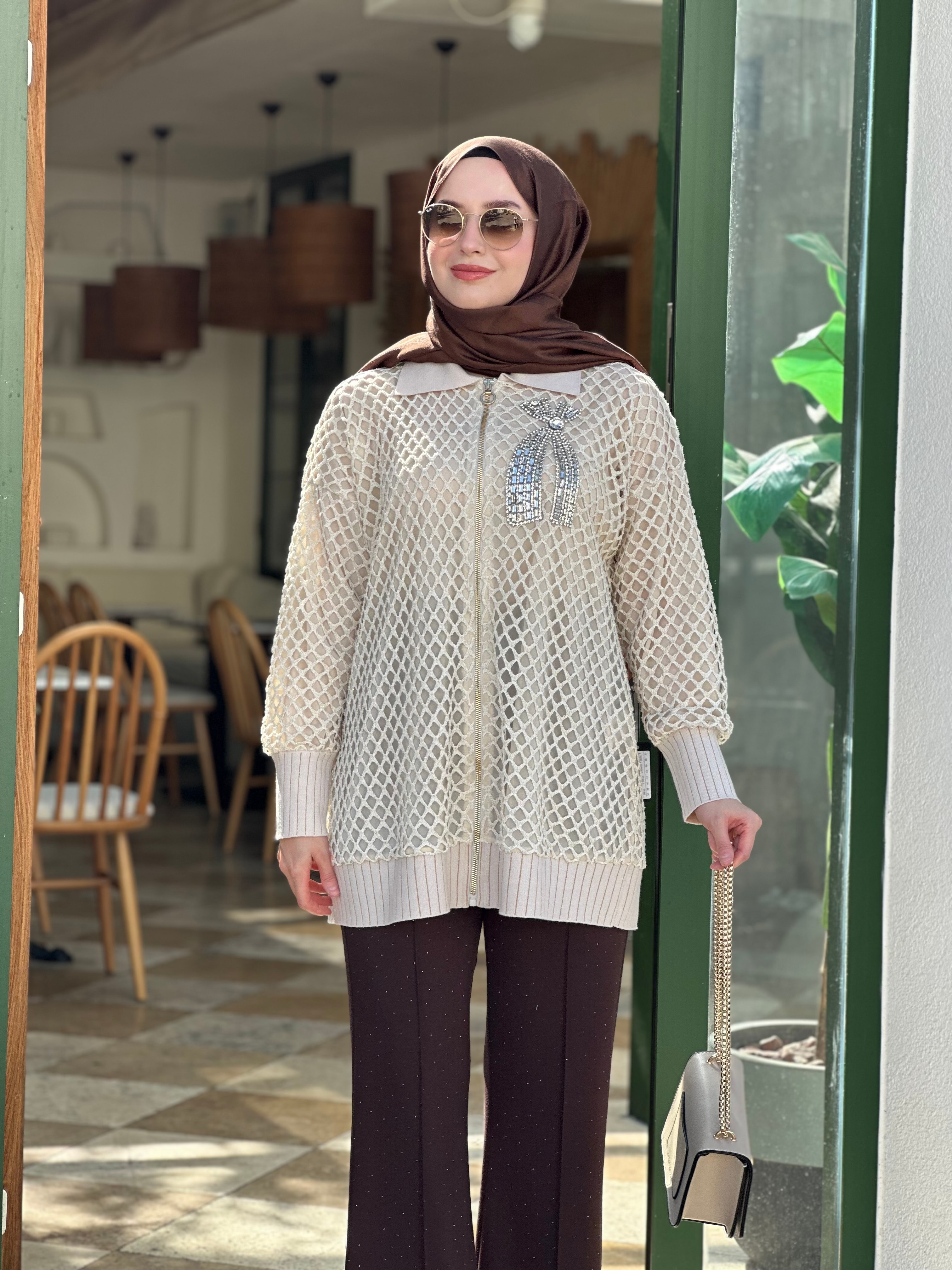 Ghisa 3223 File Ceket - Bej