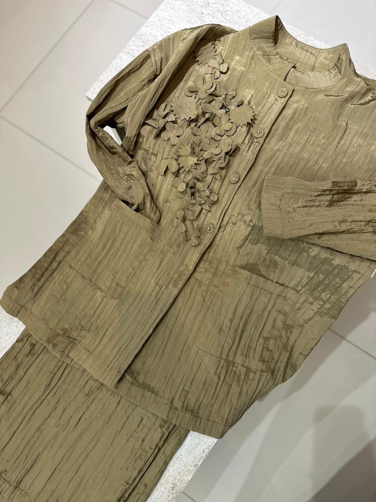 Ghisa 4064 Çiçek Detaylı Pantolonlu Takım