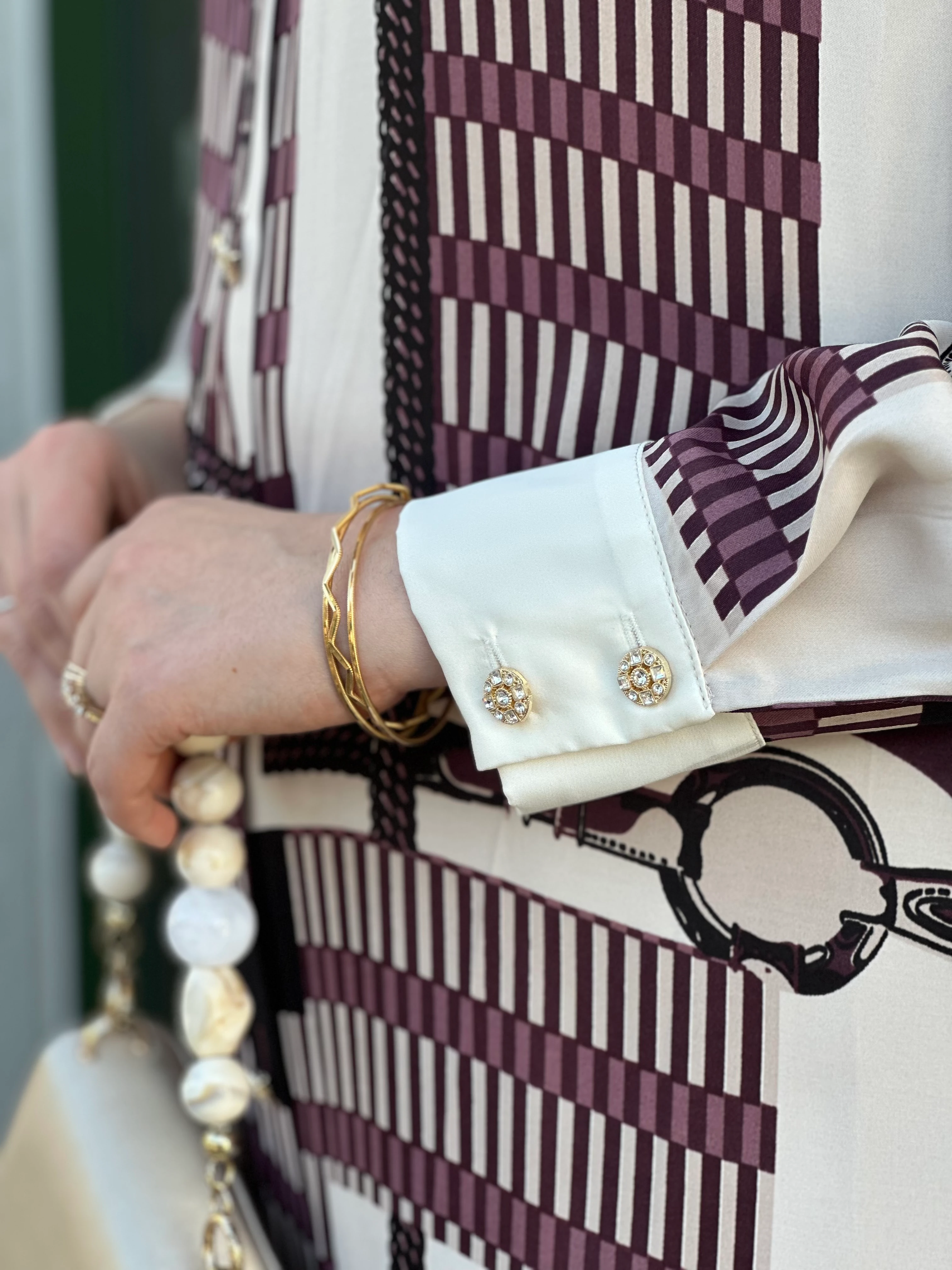 Ghisa İpek Saten Desenli Elbise