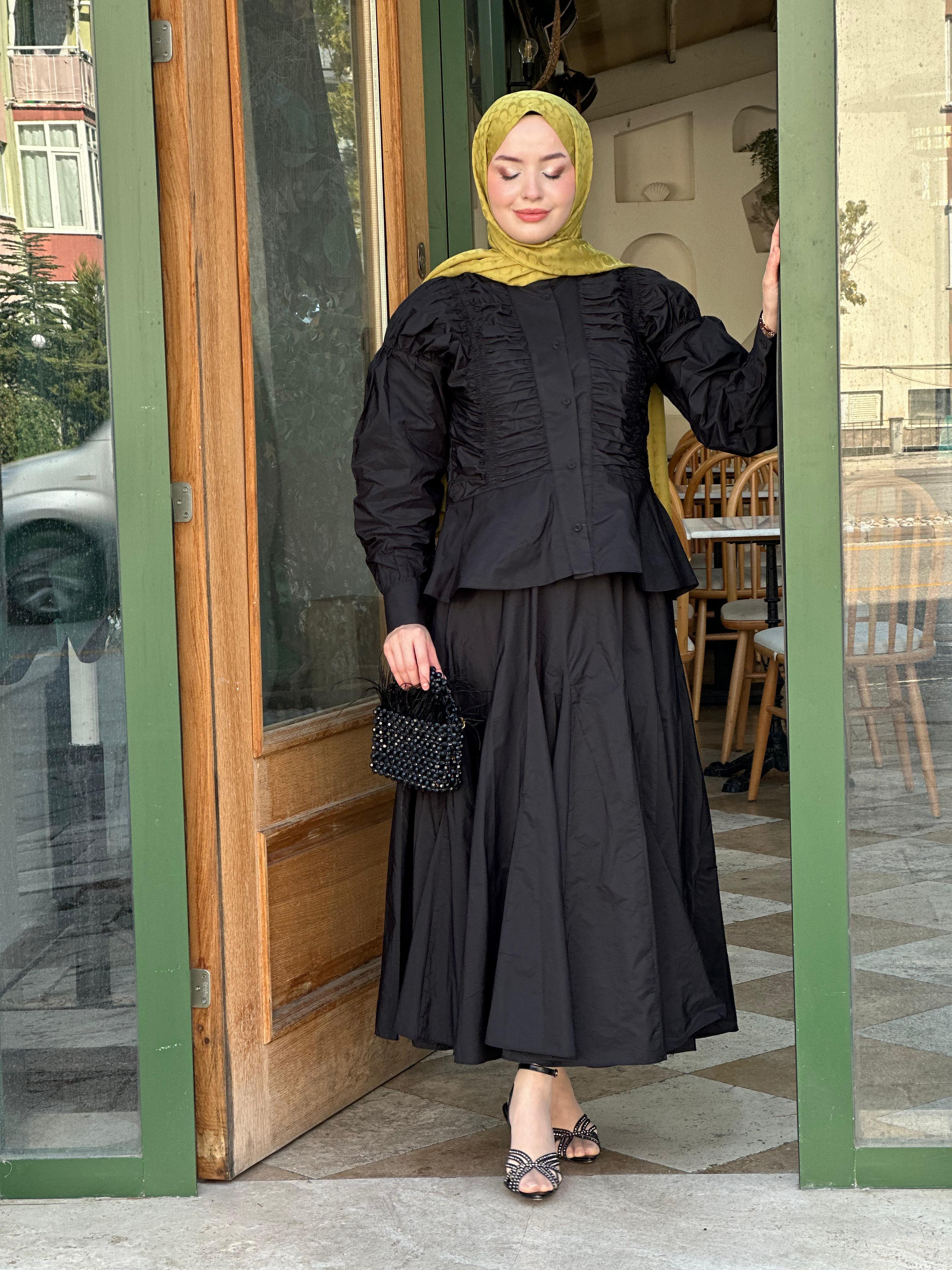 Kahma 14216 Büzgülü Etekli Takım