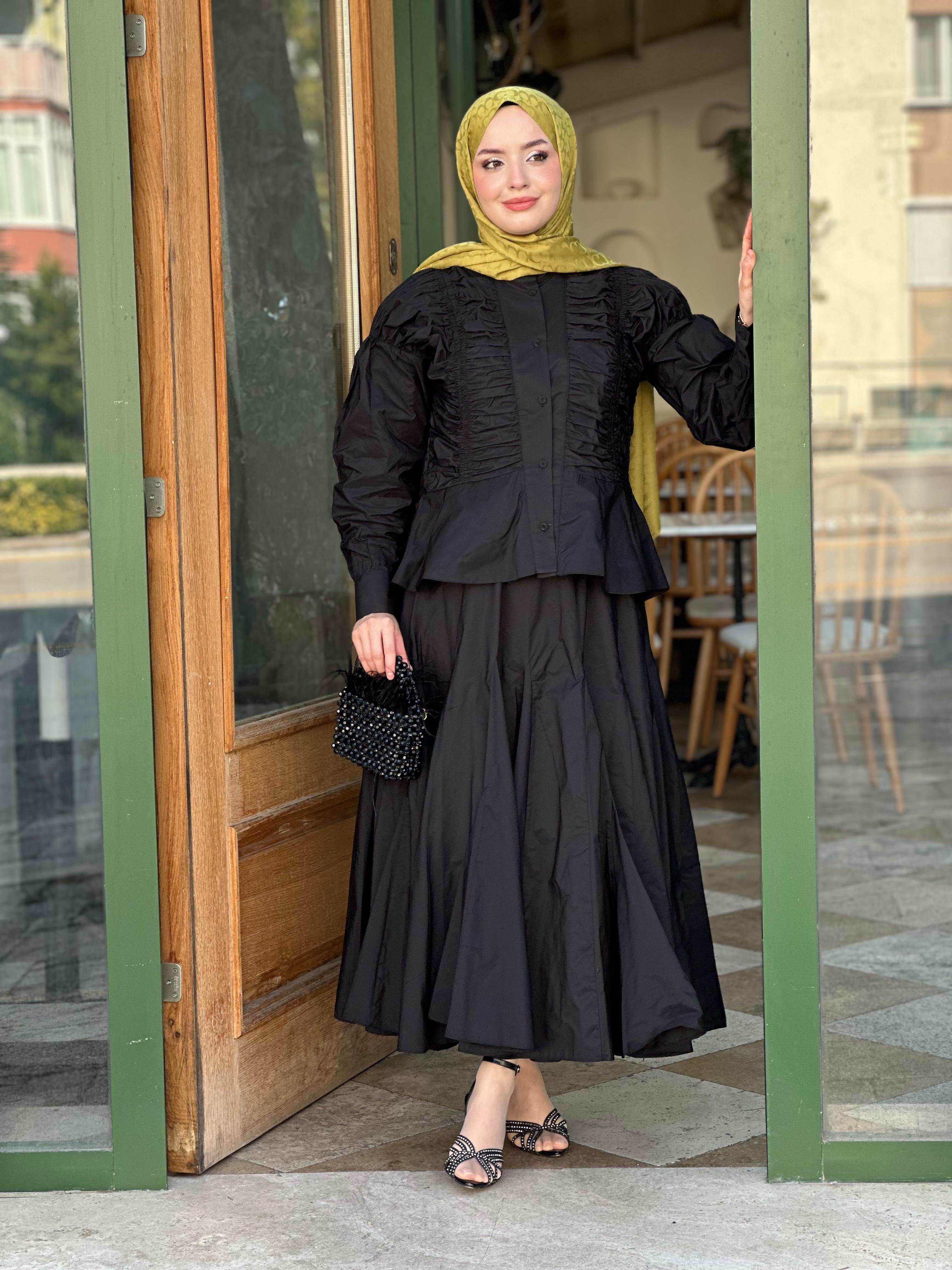 Kahma 14216 Büzgülü Etekli Takım