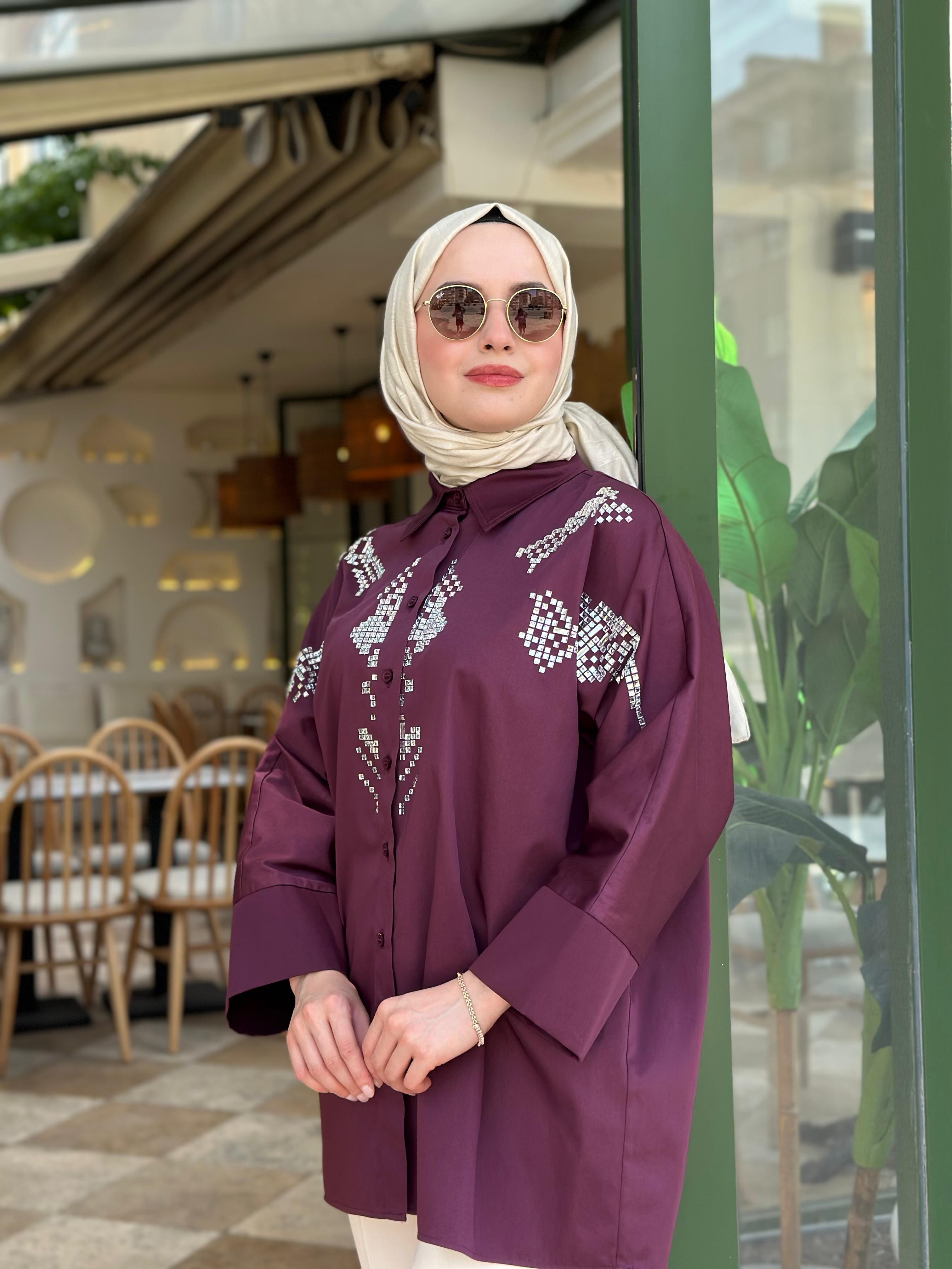 Ghisa 4848 Taş İşlemeli Gömlek