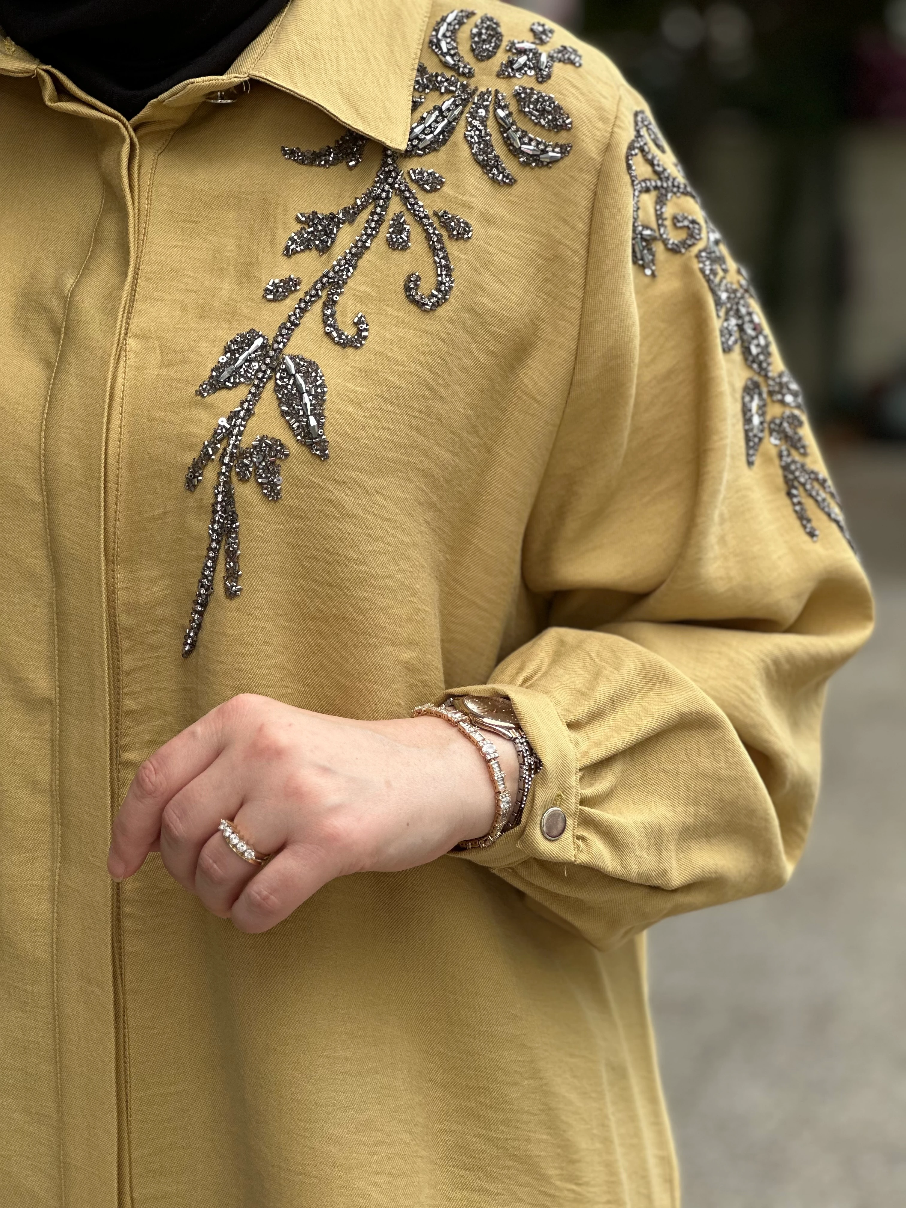 Meva Plus 72 Taşlı Büyük Beden Gömlek - Asit