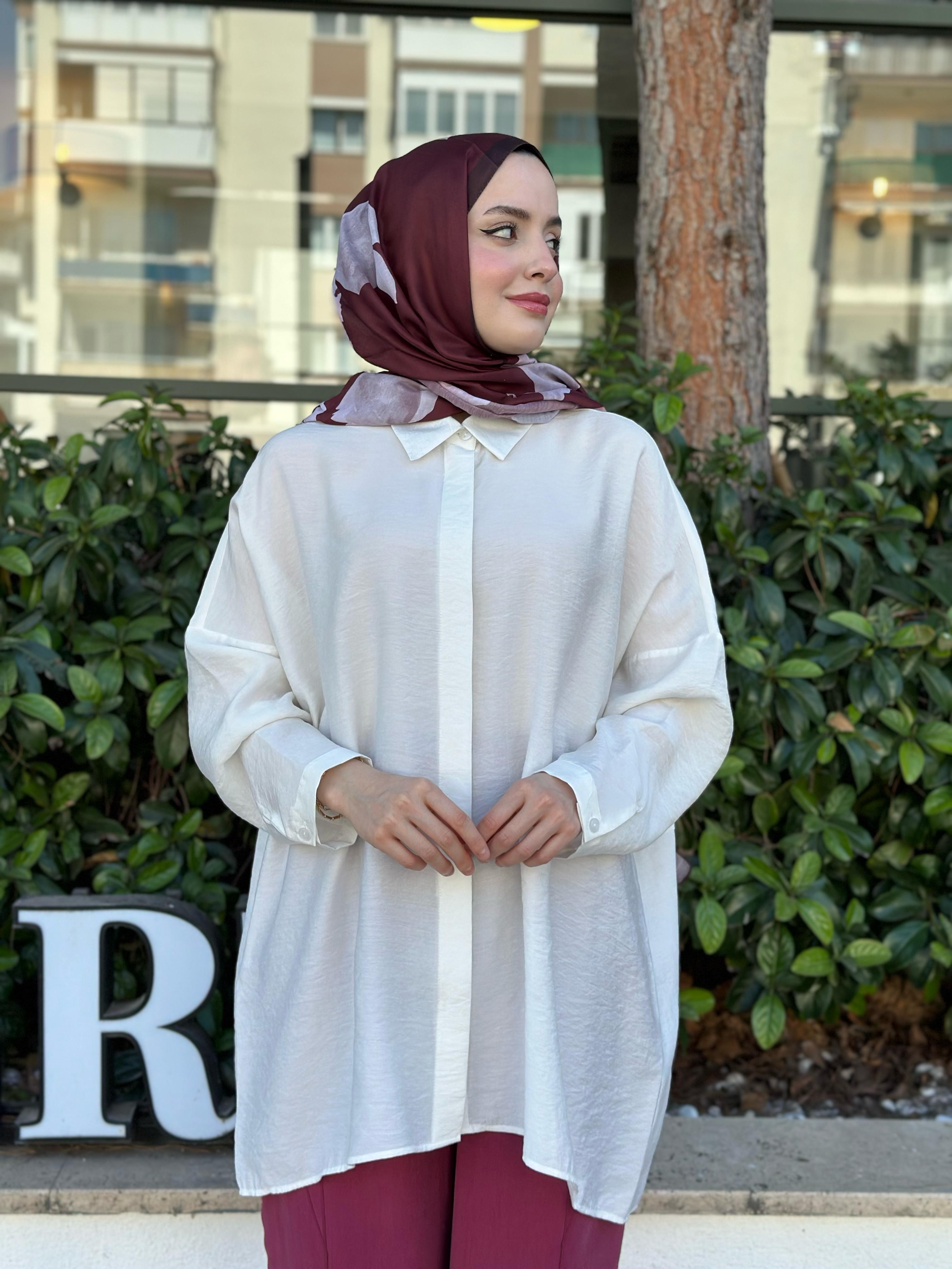 Nuss Yarasa Kol Tunik 3001 - Ekru
