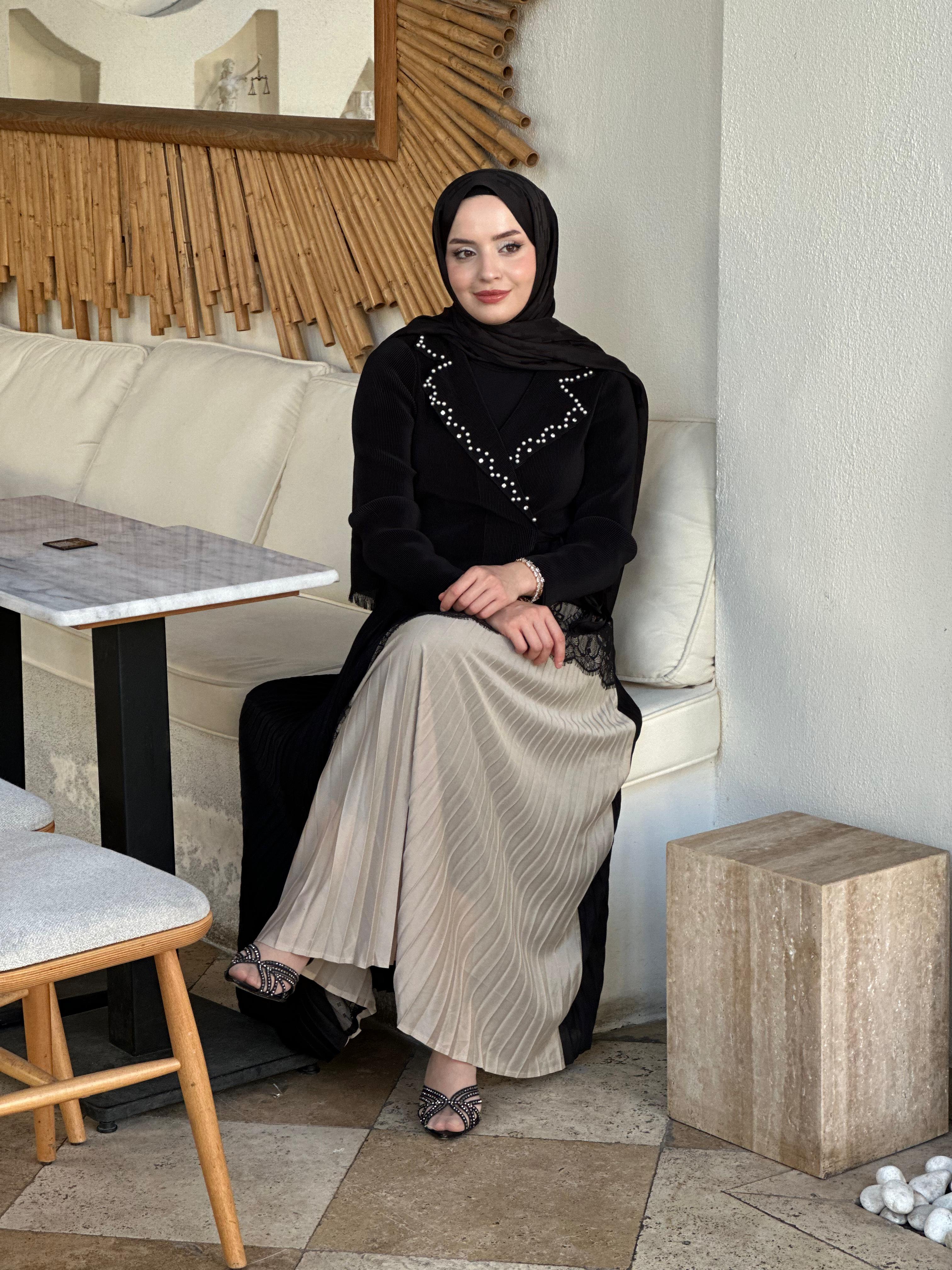 İTHAL M 53 ETEĞİ DANTEL DETAYLI ELBİSE