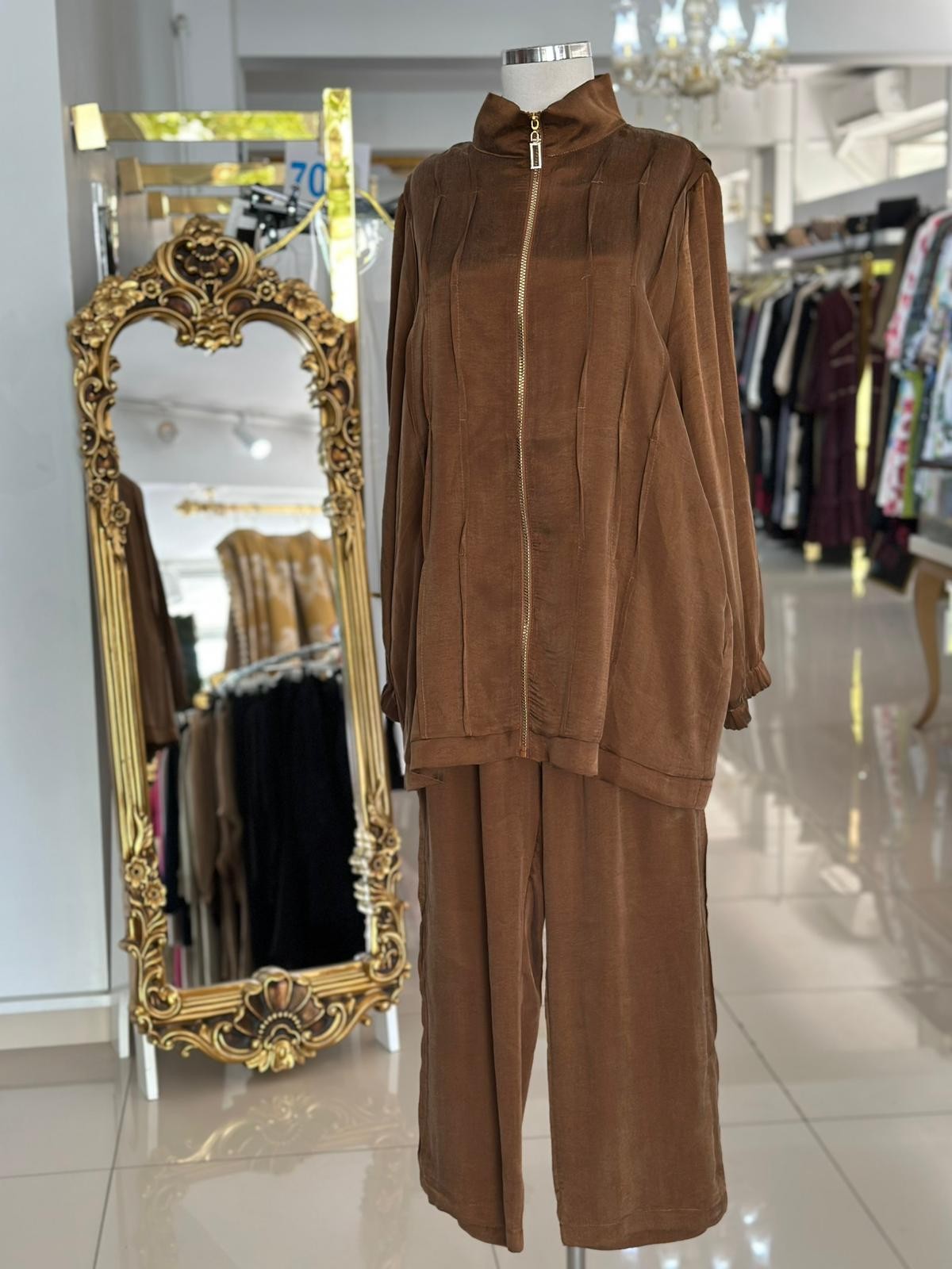 Lissmore 5937 İpek Saten Pantolonlu Takım