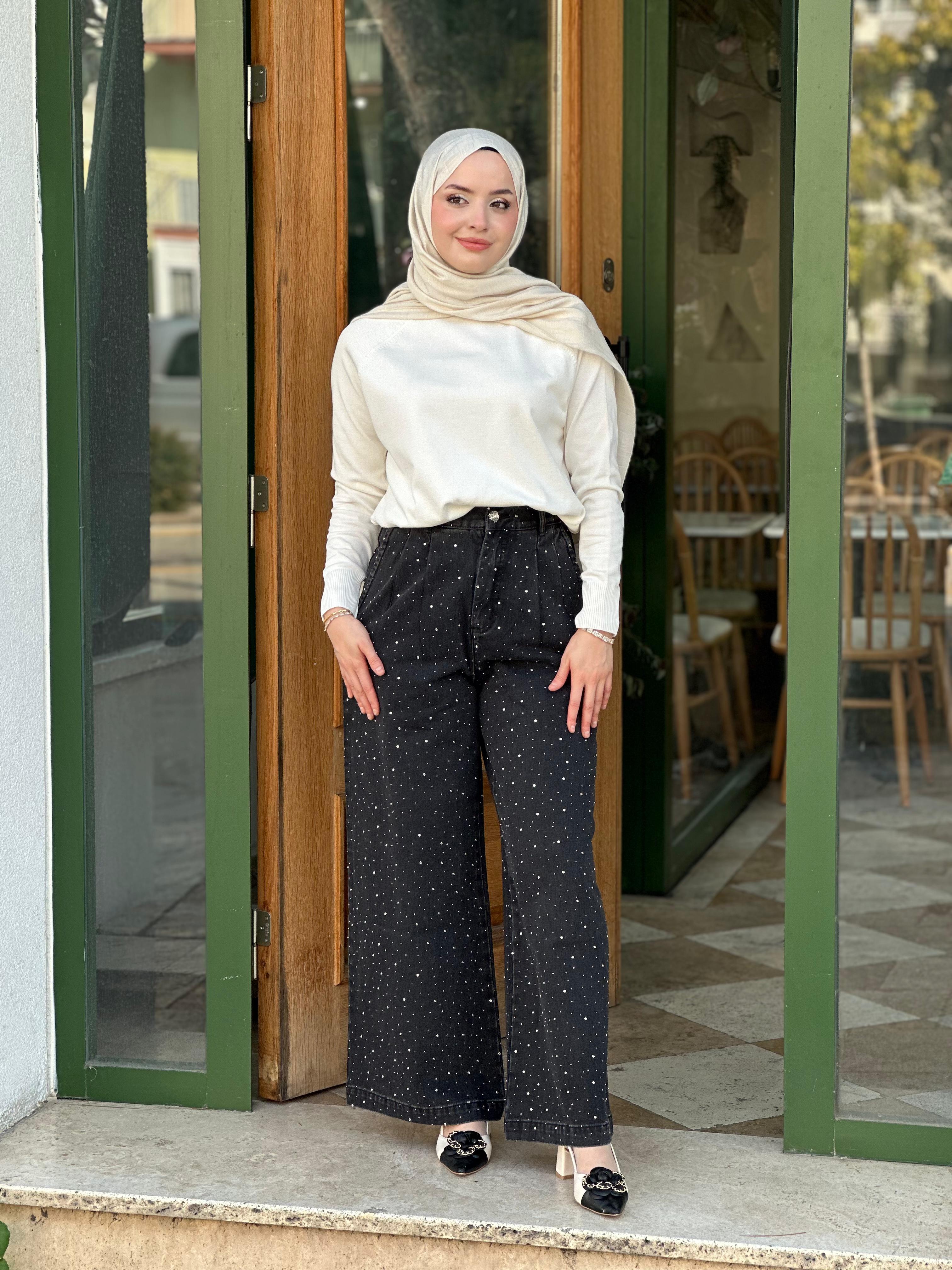 Ghisa 8702 Taşlı Kotgh - Siyah