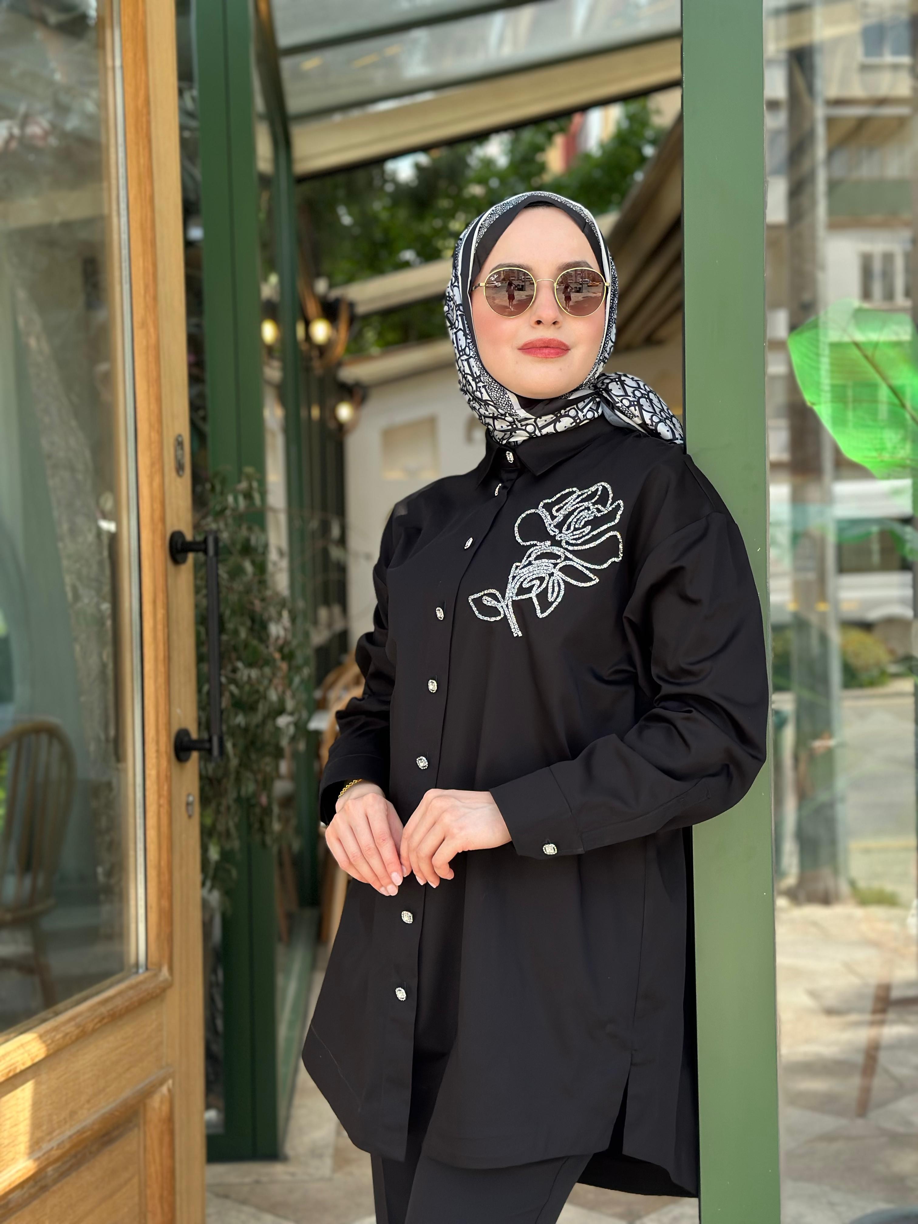 Ghisa 4932 Gül Desenli Tunik
