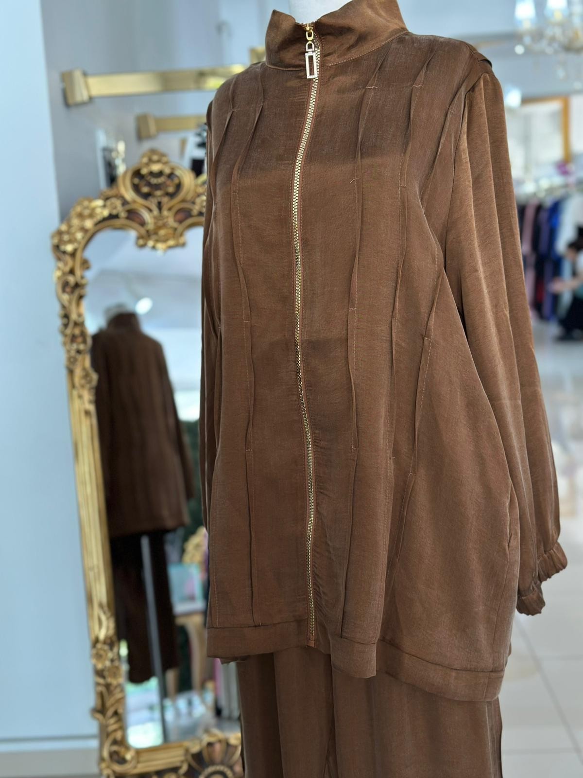 Lissmore 5844 İpek Saten Pantolonlu Takım