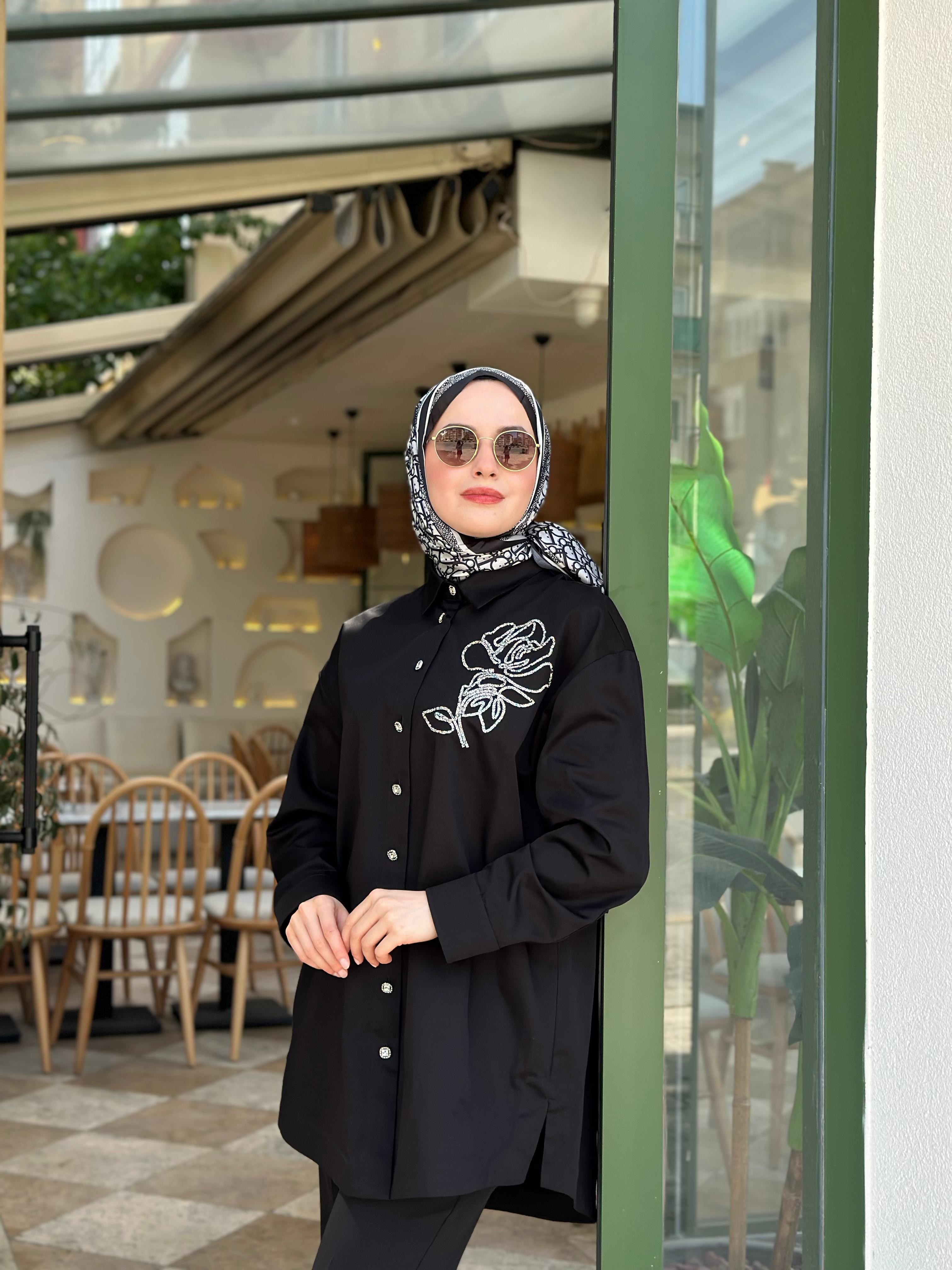 Ghisa 4932 Gül Desenli Tunik