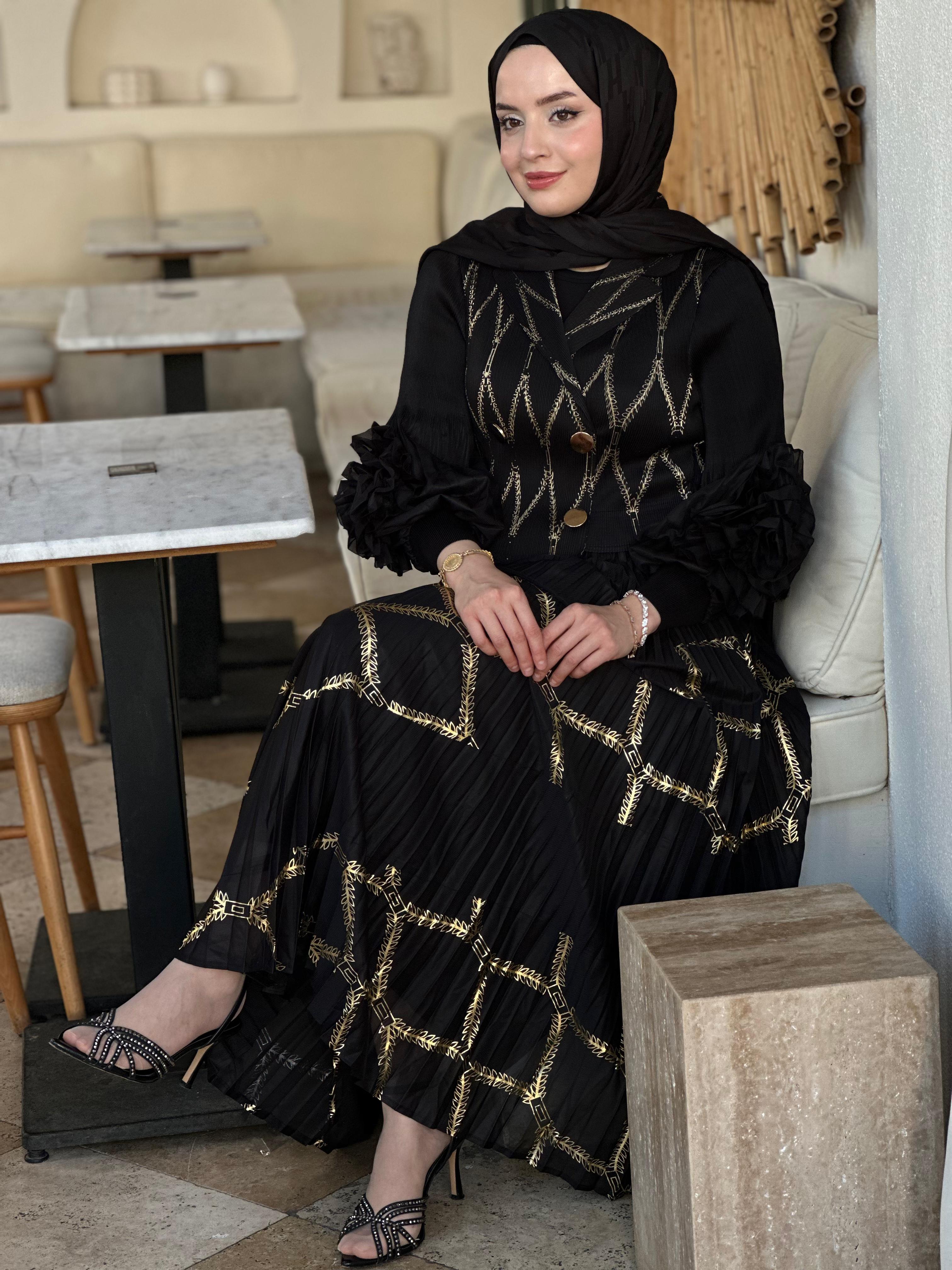 İTHAL M 54 GOLD DÜĞMELİ ELBİSE 