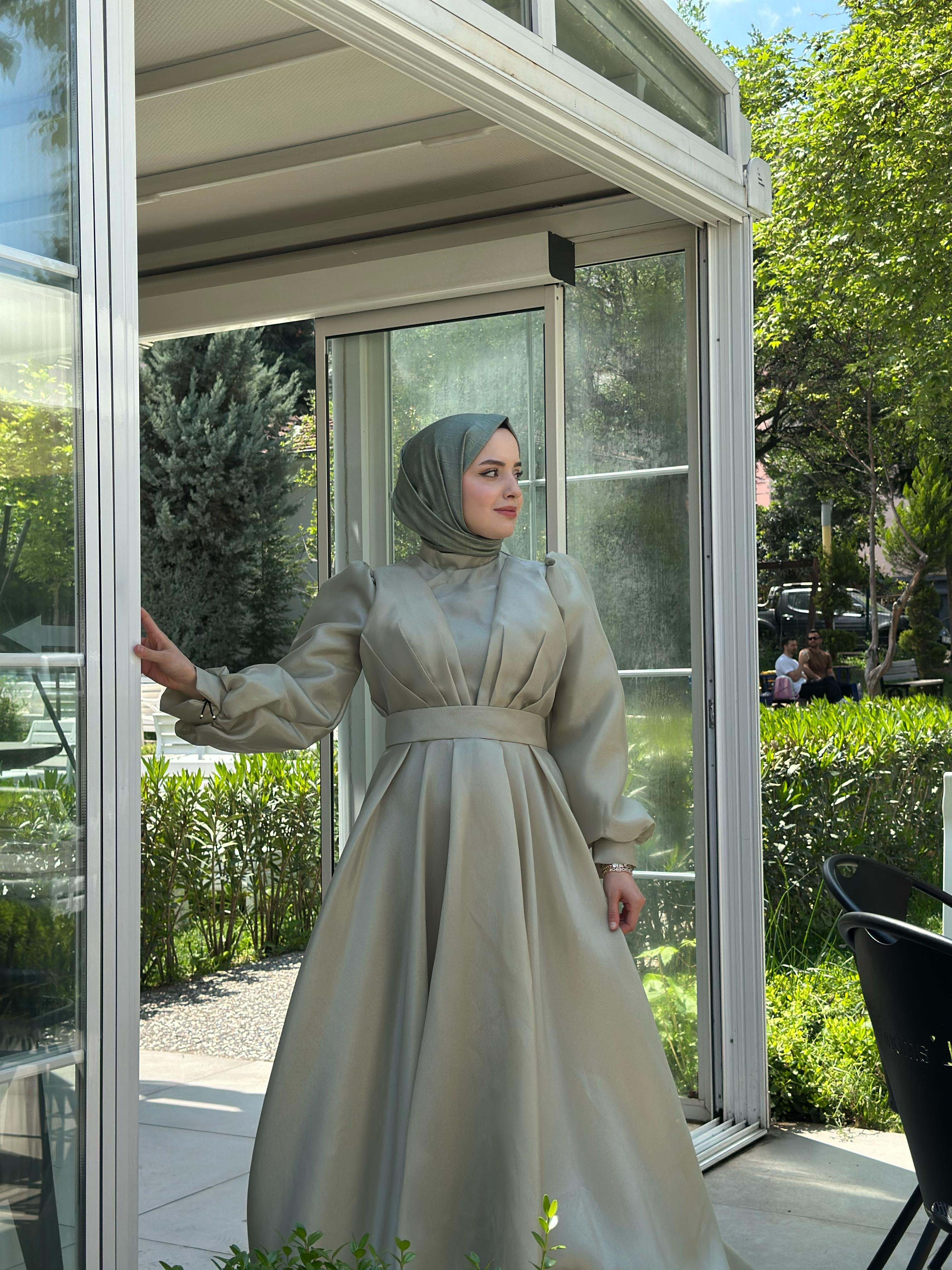 Tane 4529 Prenses Elbise - Nil Yeşili