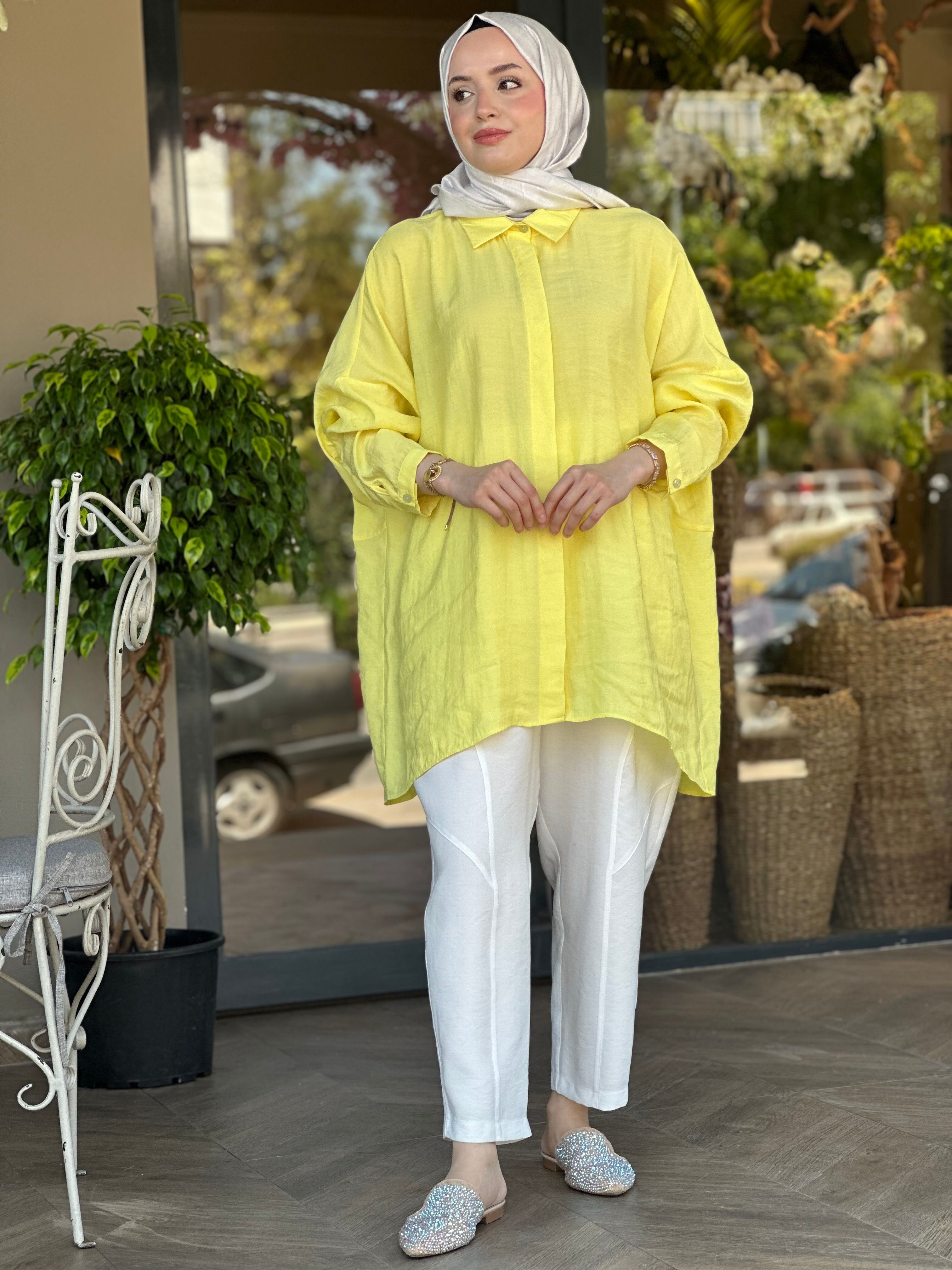 Nuss Yarasa Kol Tunik 3001 - Sarı