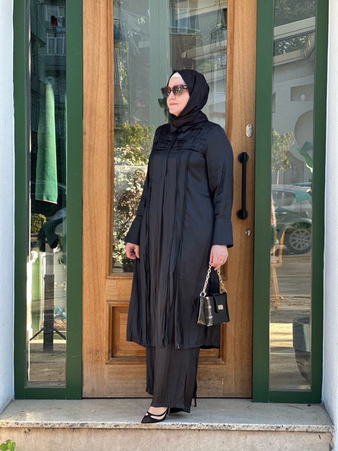 Lissmore 5844 Uzun Tunikli İpek Saten Takım