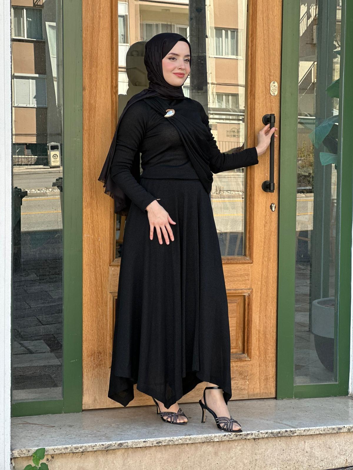 Kahma 17202 Triko Tokalı Etekli Takım