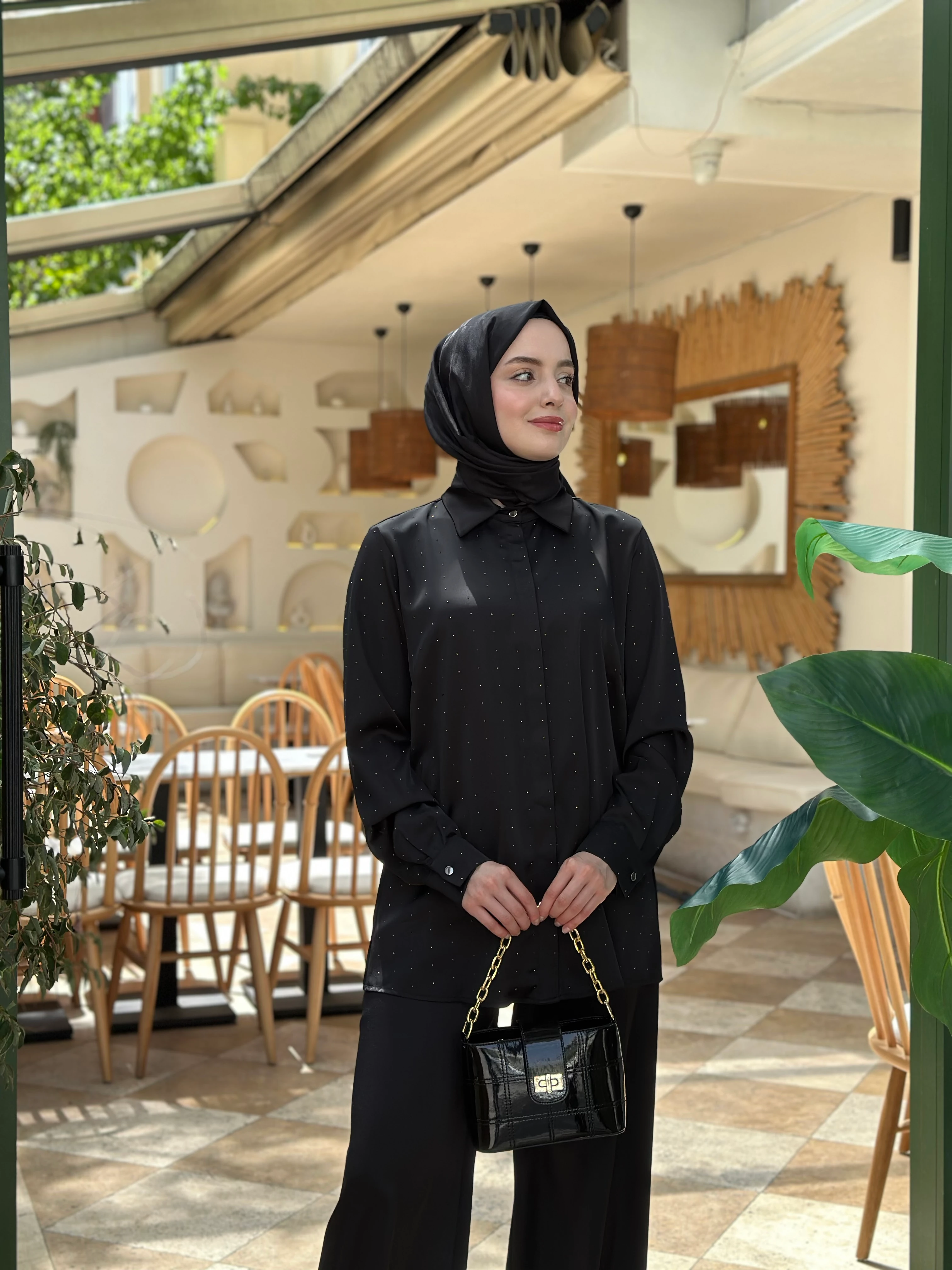 Tığ Triko Saten Taşlı Takım