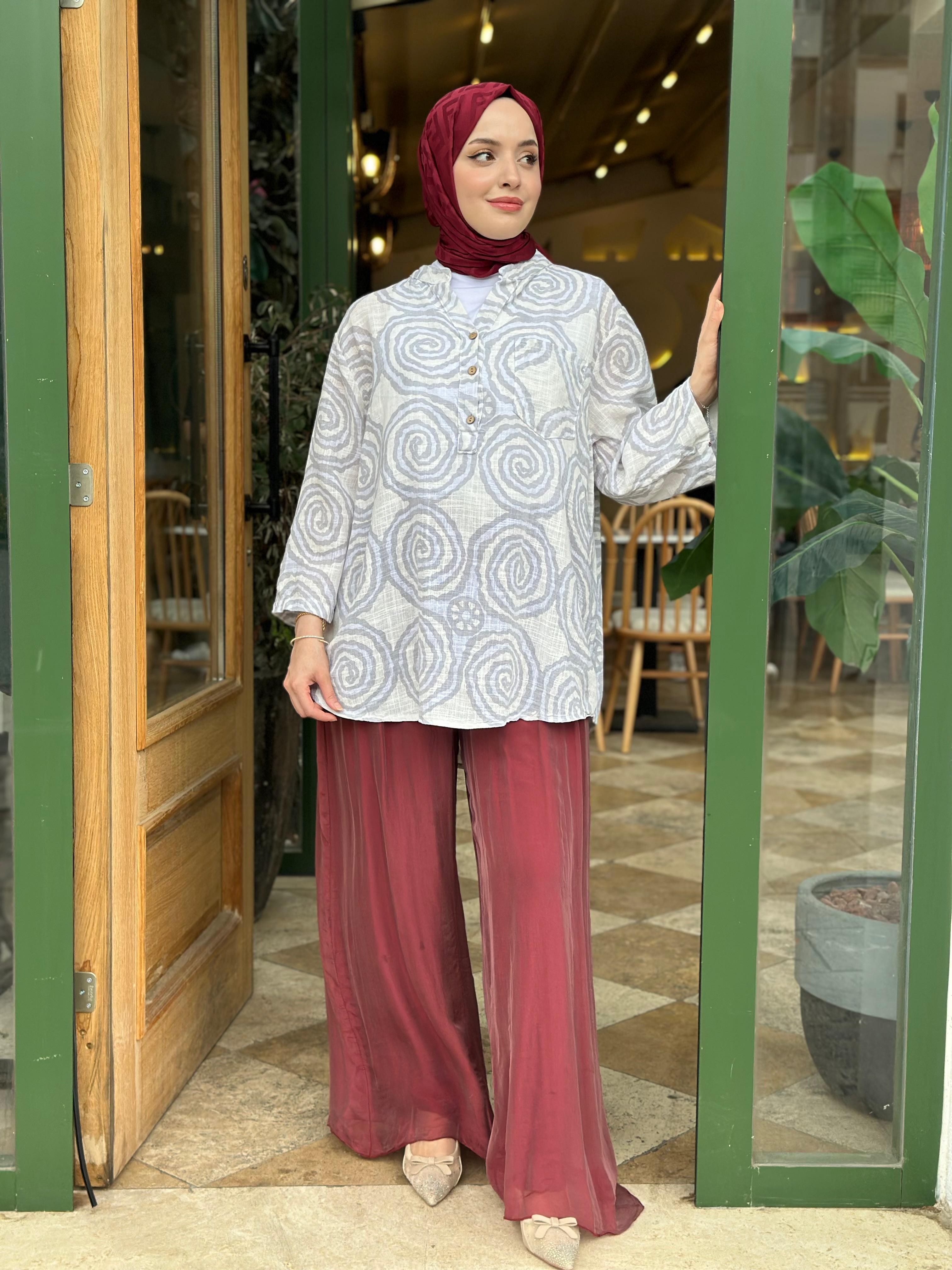 İthal m 41 ipek pantolon - Bordo