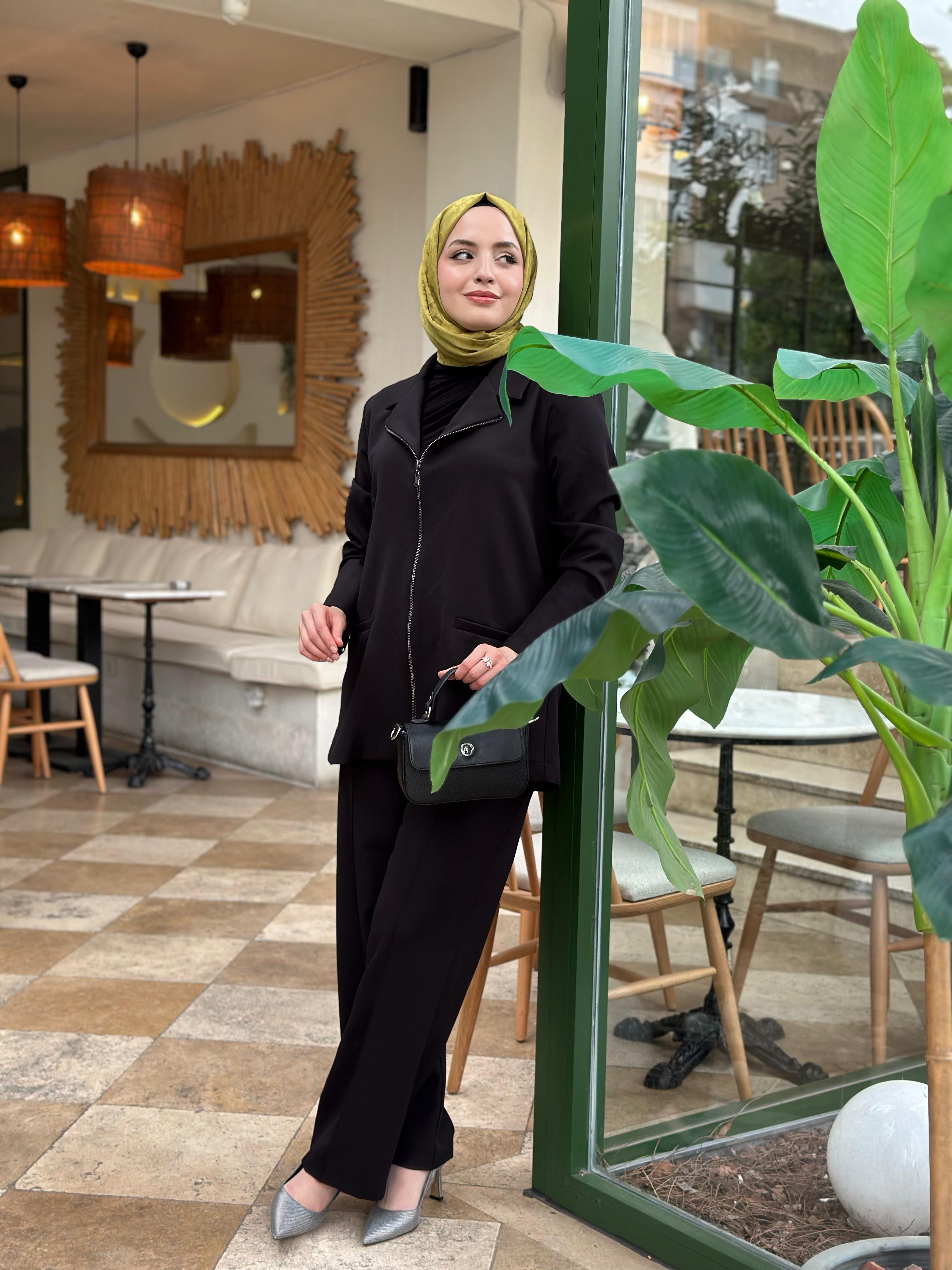 AHİ 6139 Fermuarlı Pantolonlu Takım