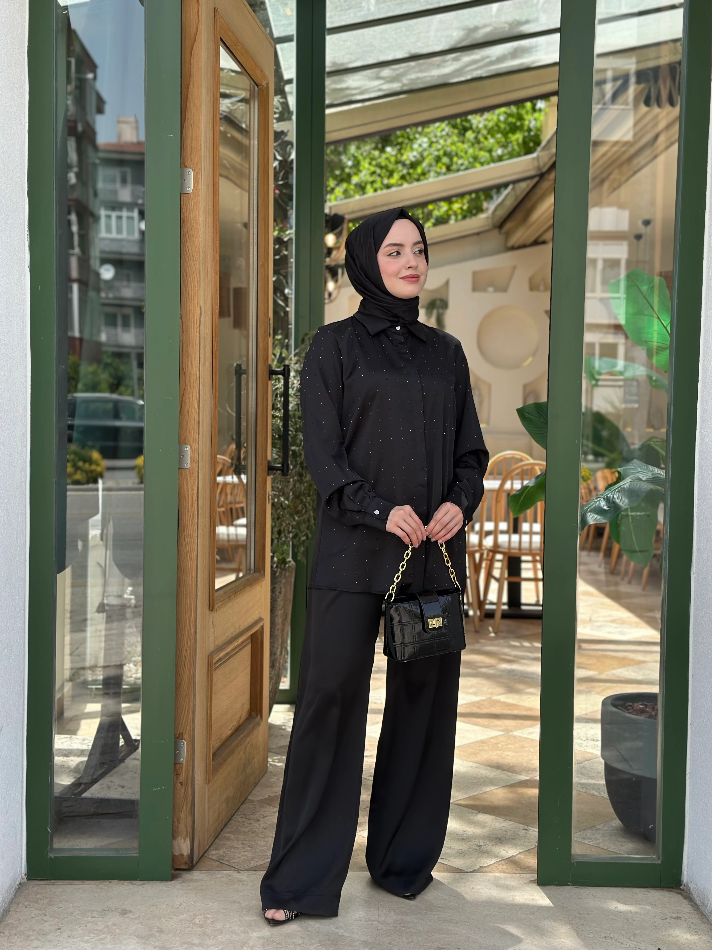 Tığ Triko Saten Taşlı Takım