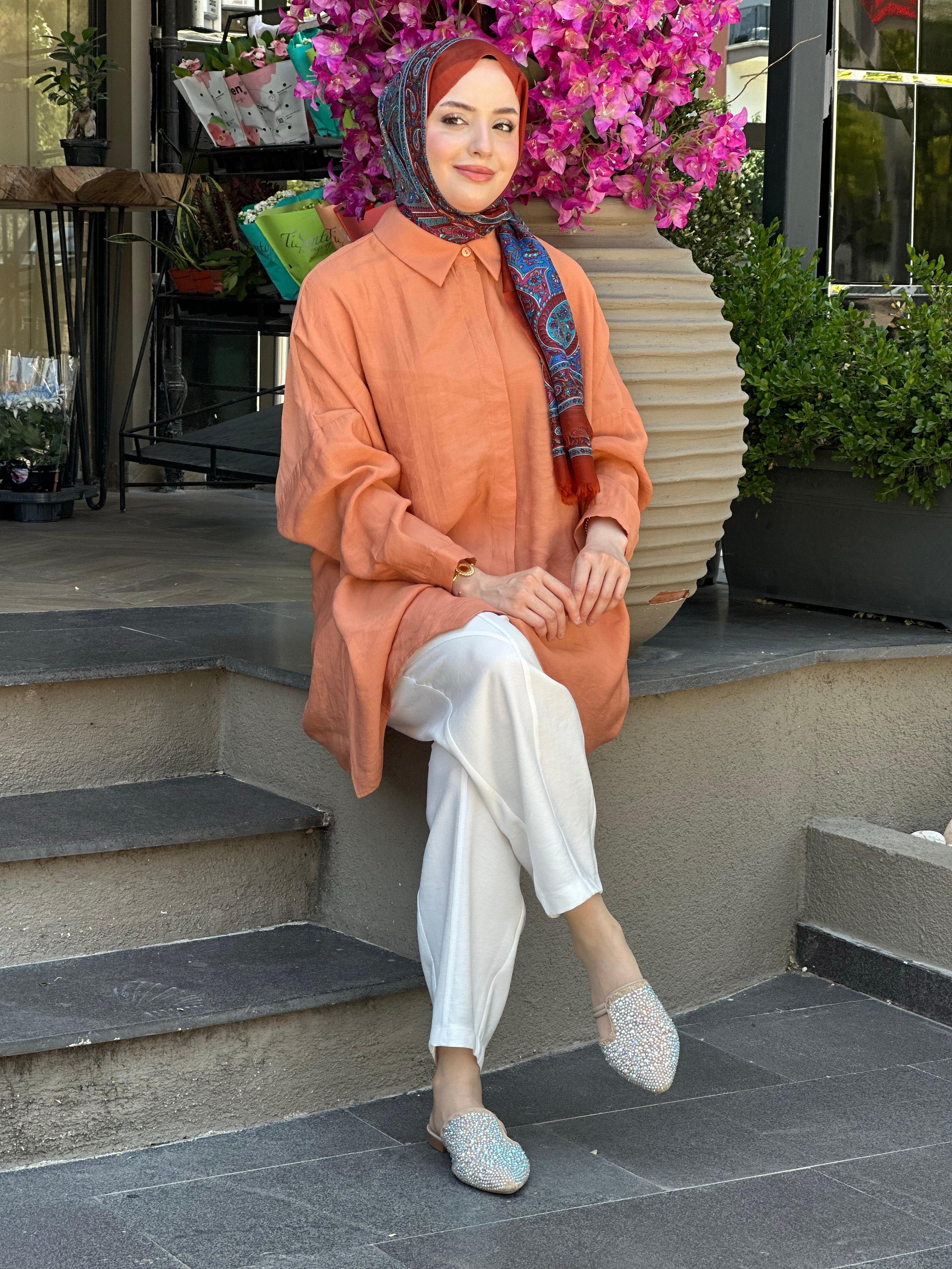 Nuss Yarasa Kol Tunik 3001 - Oranj