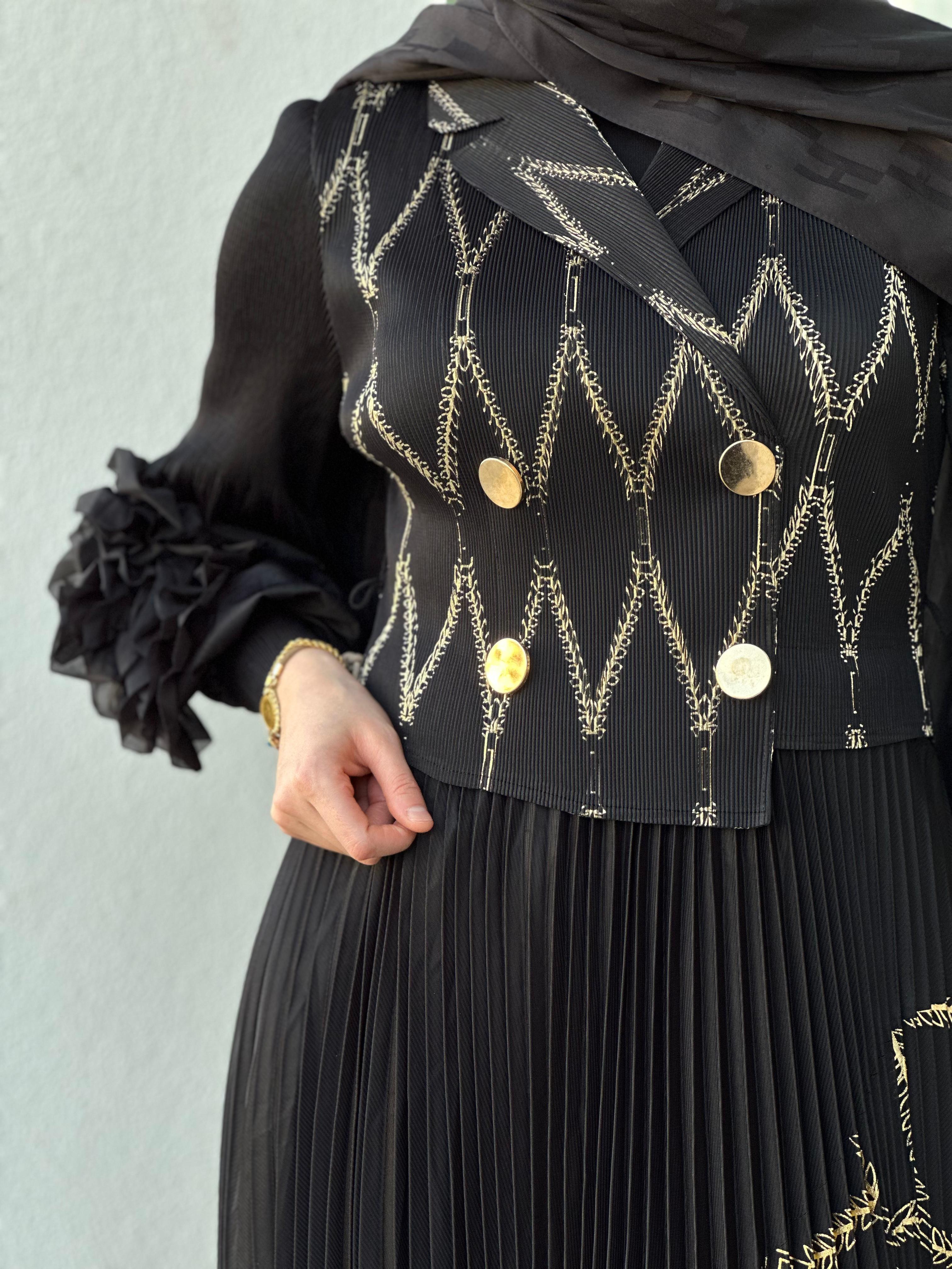 İTHAL M 54 GOLD DÜĞMELİ ELBİSE 