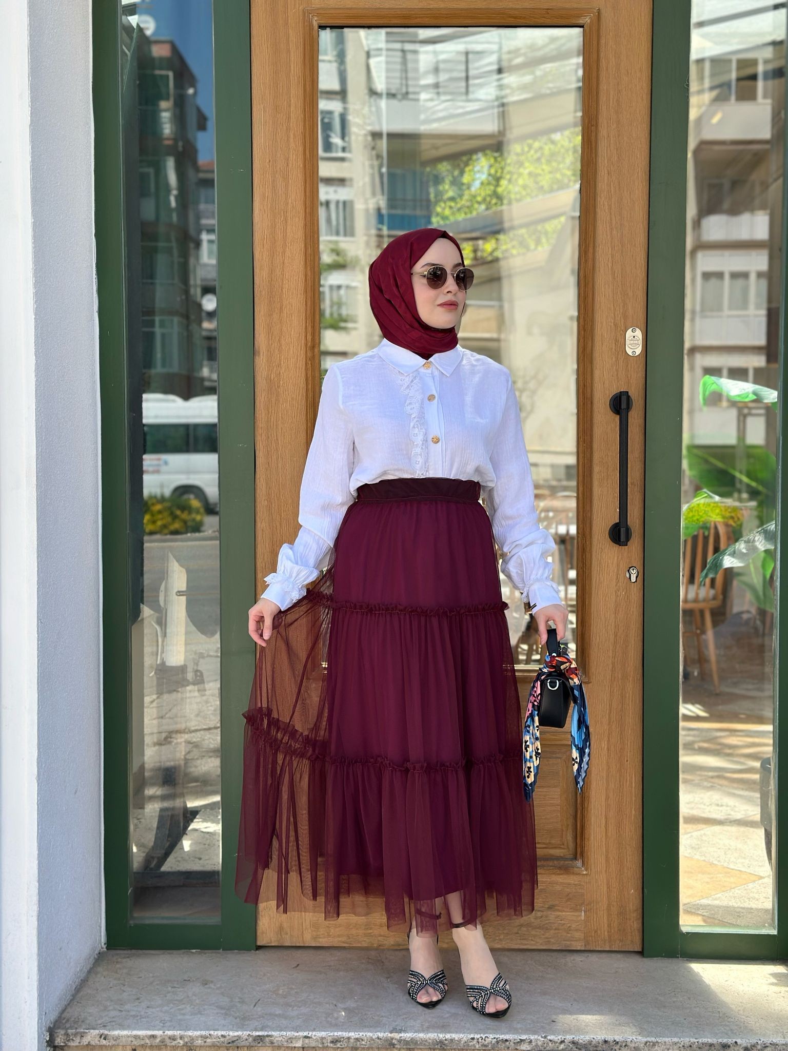 Niliwi 4035 Tütü Etek  - Bordo