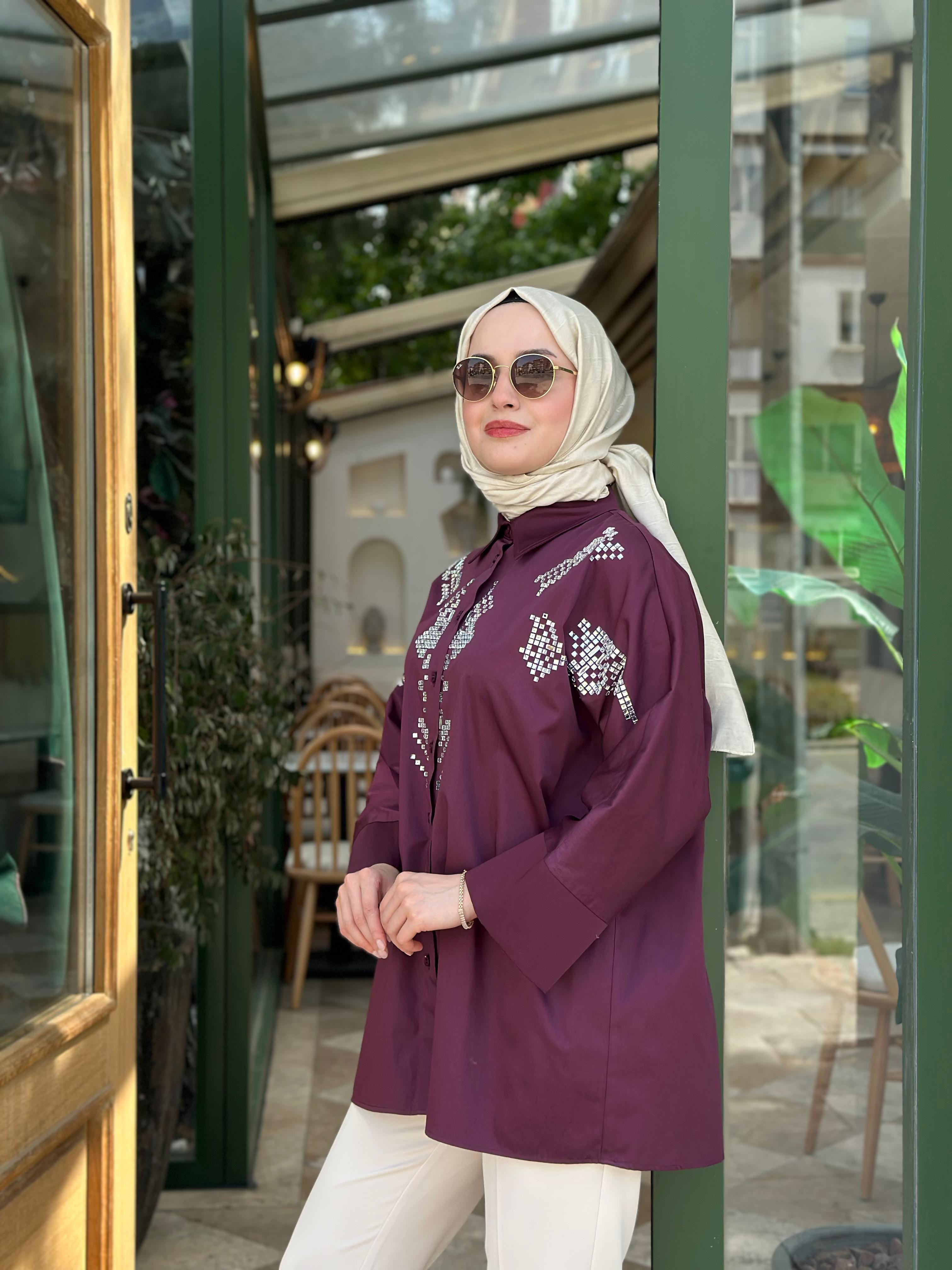 Ghisa 4848 Taş İşlemeli Gömlek