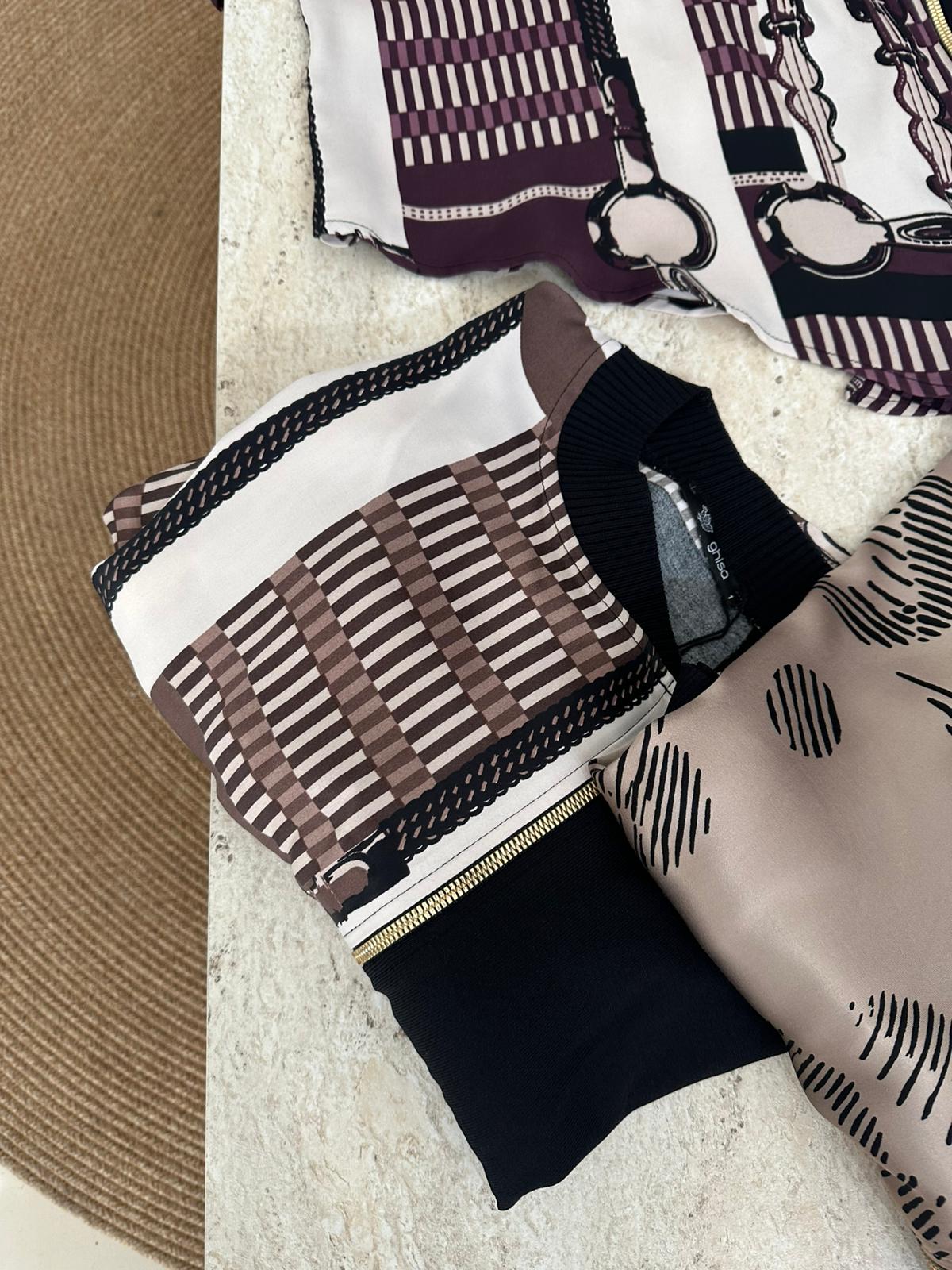 Ghisa 4151 Kolları Triko Tunik - Kahverengi