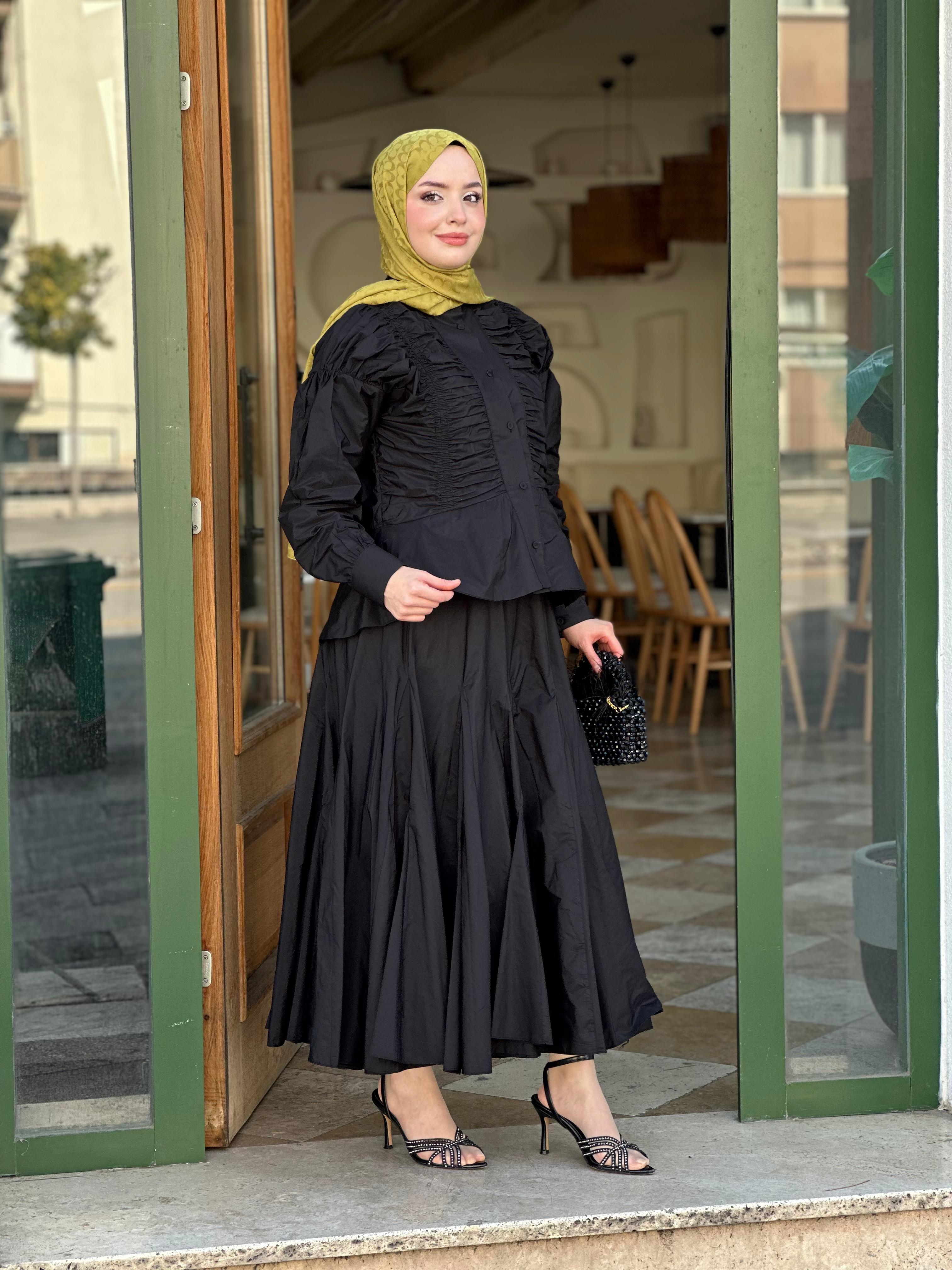 Kahma 14216 Büzgülü Etekli Takım