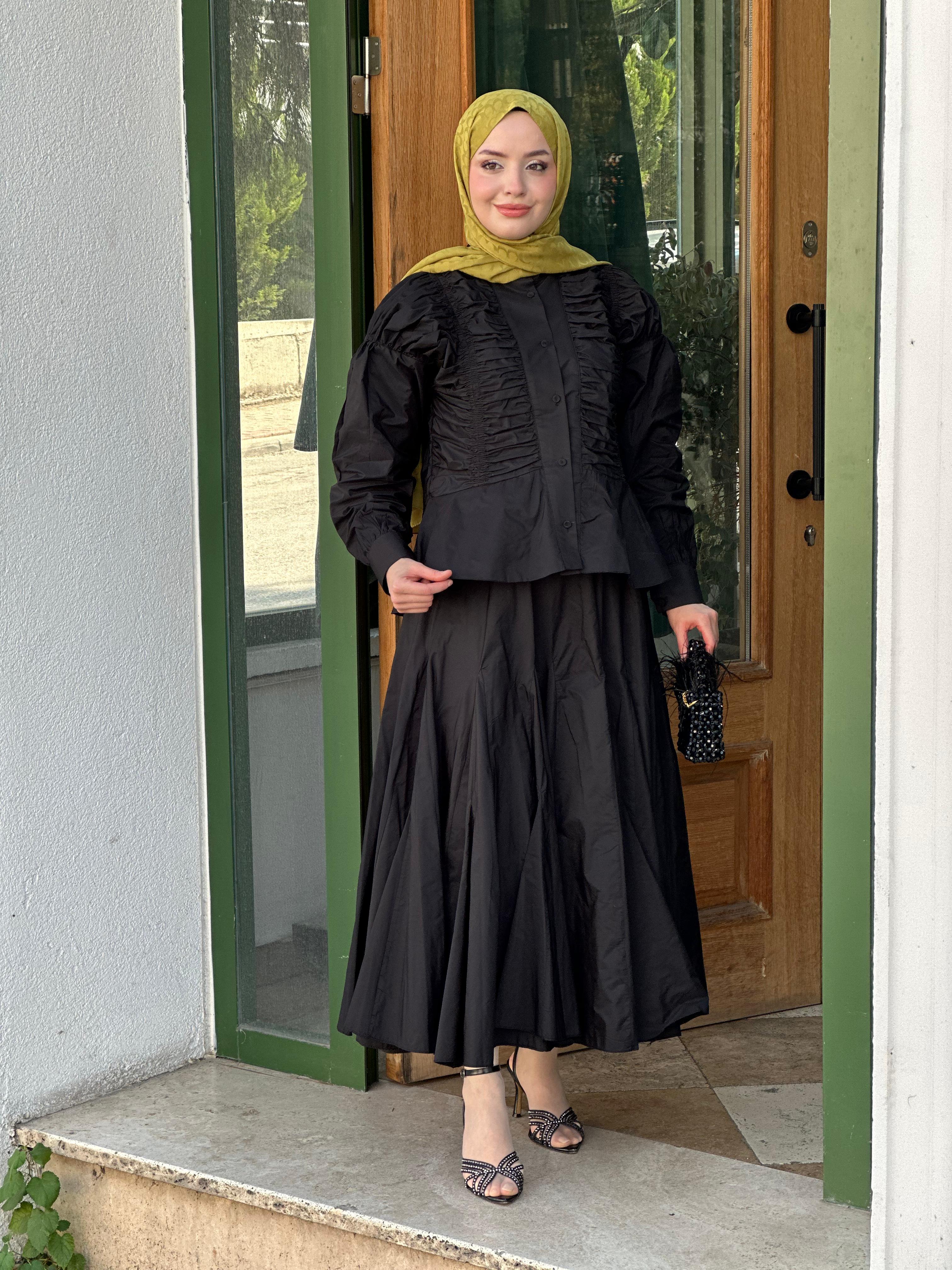 Kahma 14216 Büzgülü Etekli Takım