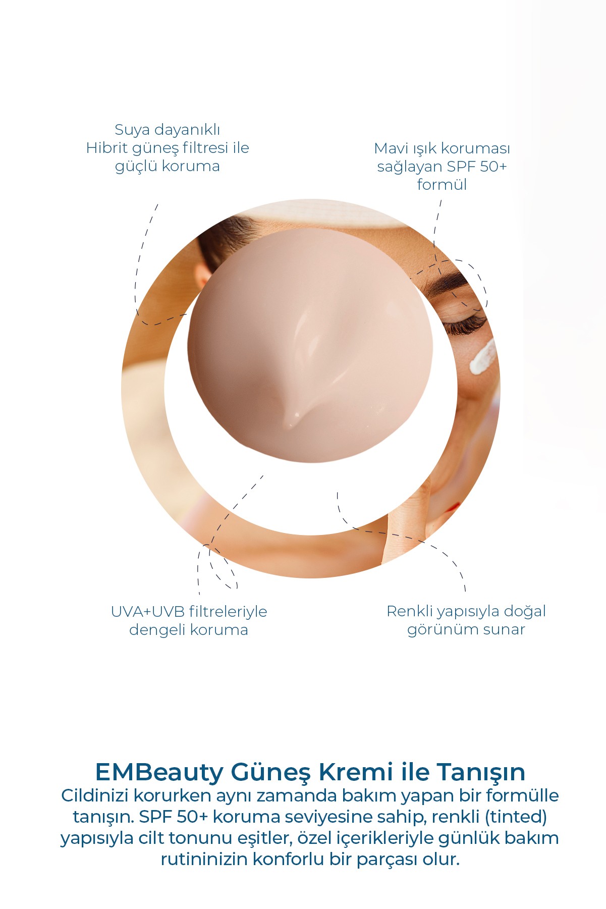 Ton Eşitleyici Yüksek Koruma Etkili Spf50 Aydınlatıcı Pembe Yüz Güneş Kremi 50 ml