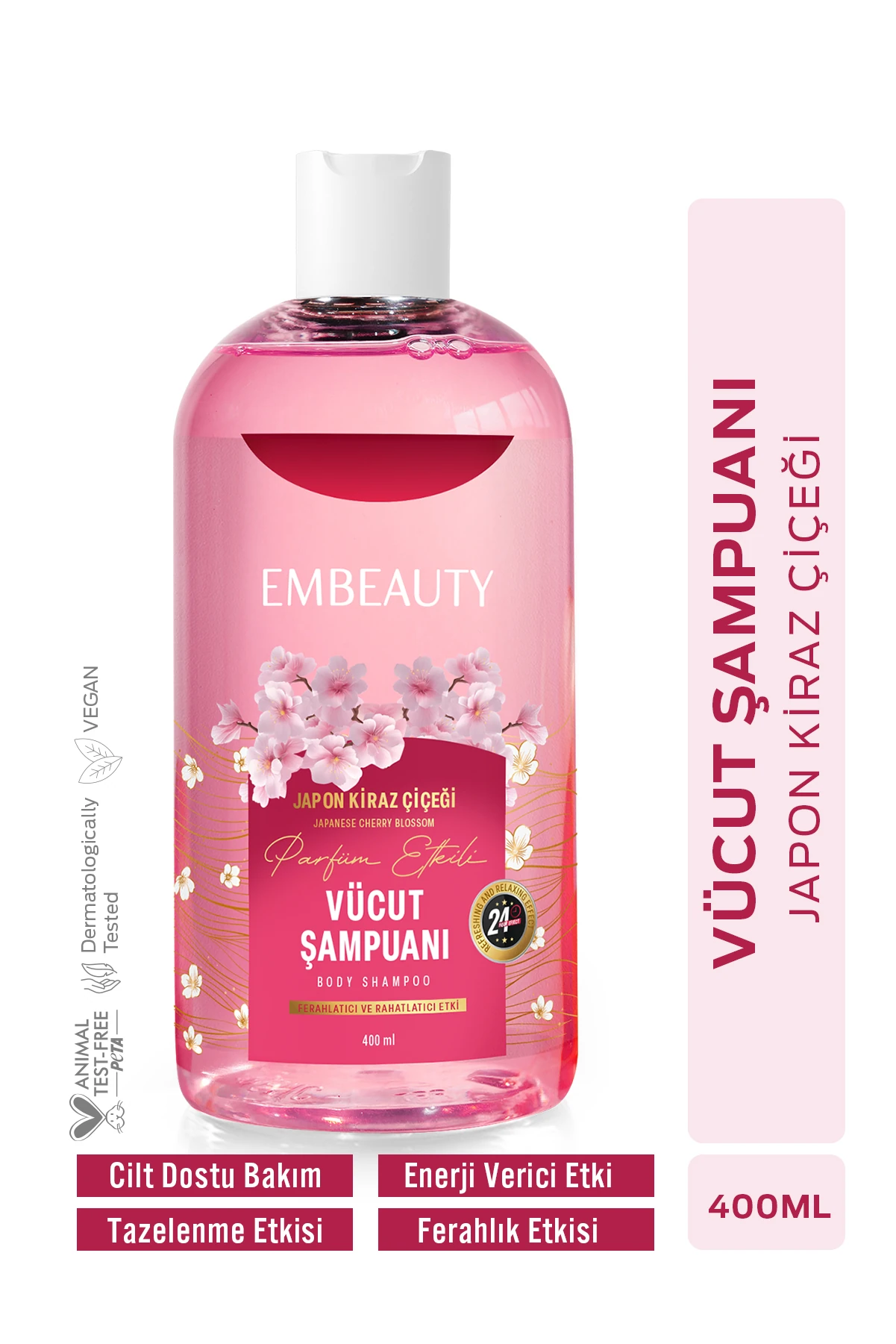 Arındırıcı Ferahlatıcı Nemlendirici Japon Kiraz Çiçeği Vücut Şampuanı