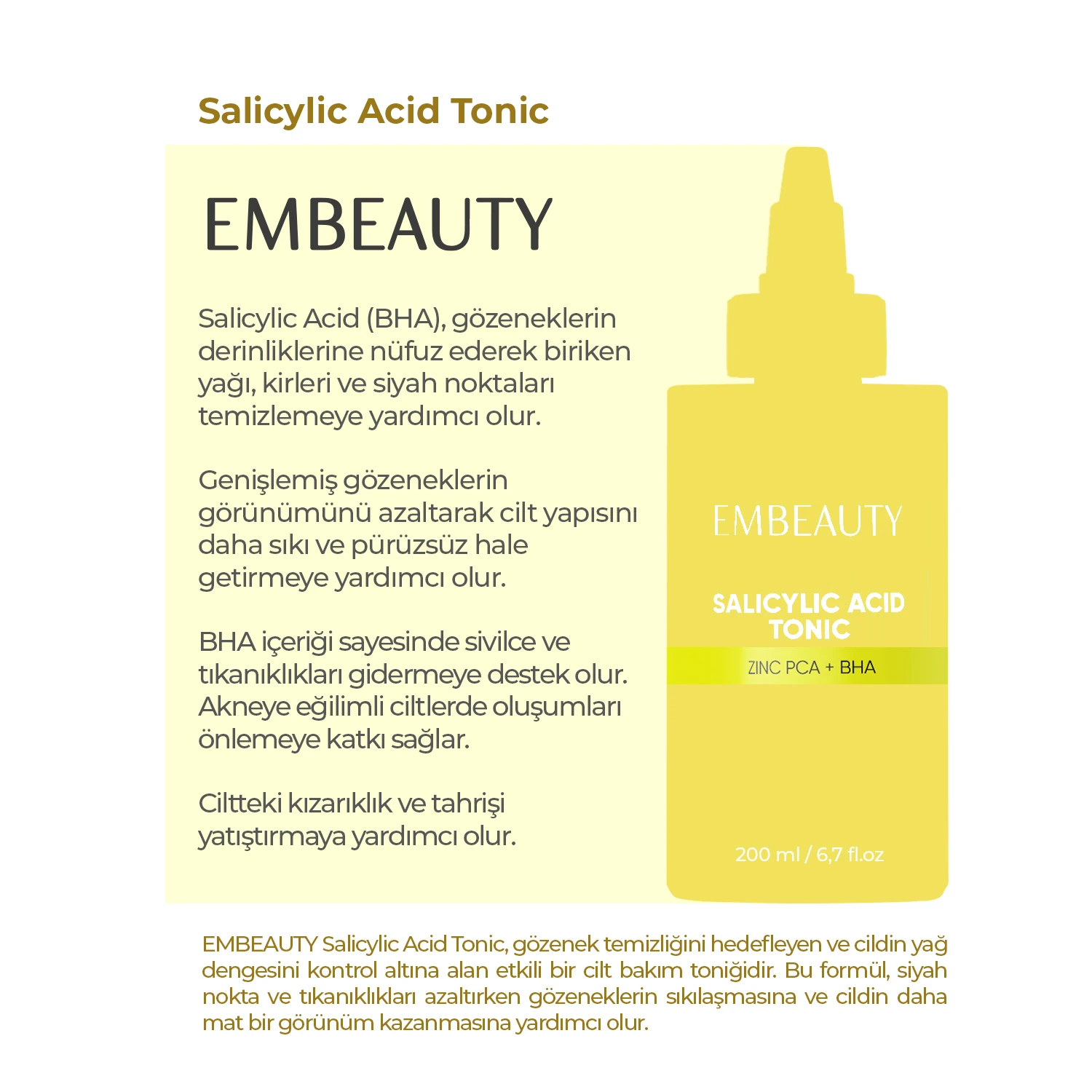 Sivilce Ve Siyah Nokta Karşıtı Arındırıcı Salisilik Asit Tonik 200 ml