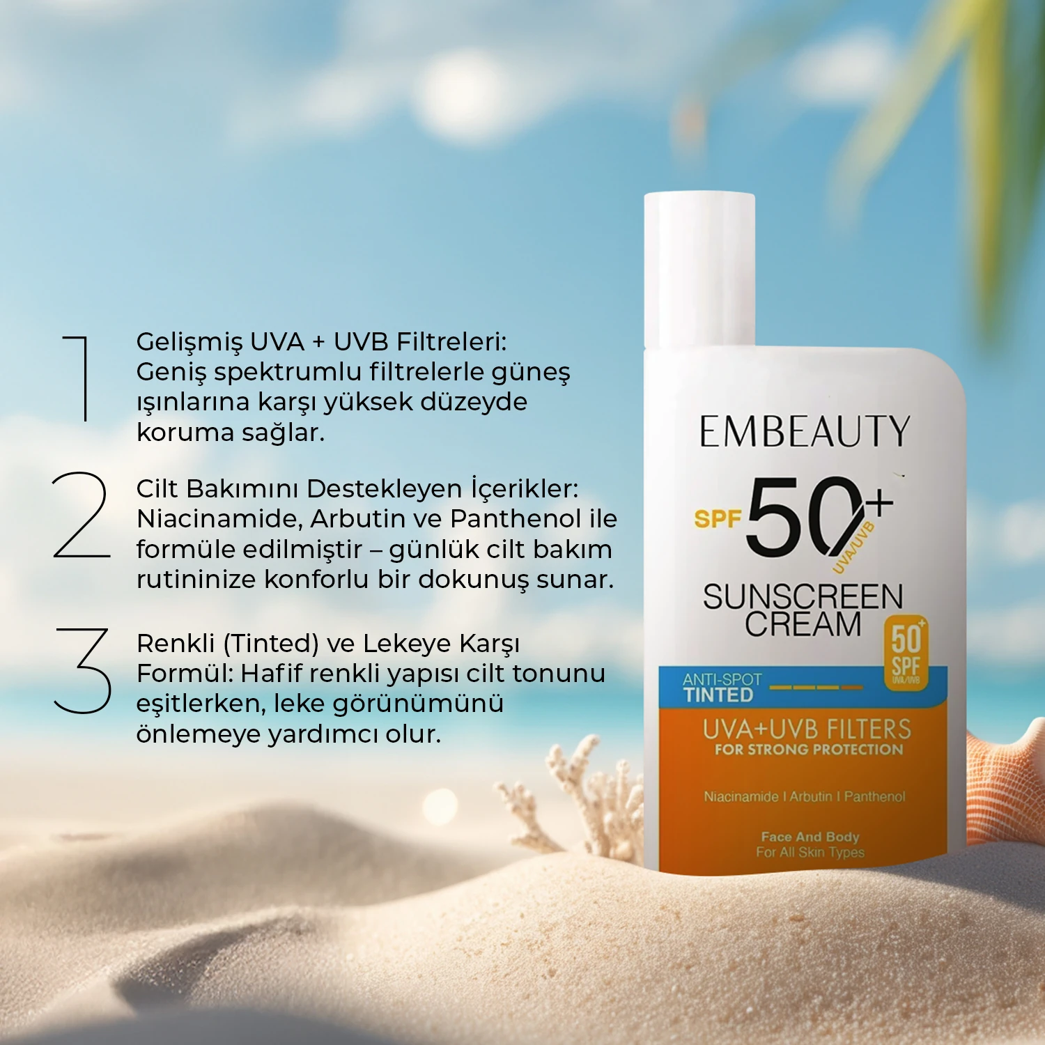Ton Eşitleyici Yüksek Koruma Etkili Spf50 Aydınlatıcı Pembe Yüz Güneş Kremi 50 ml