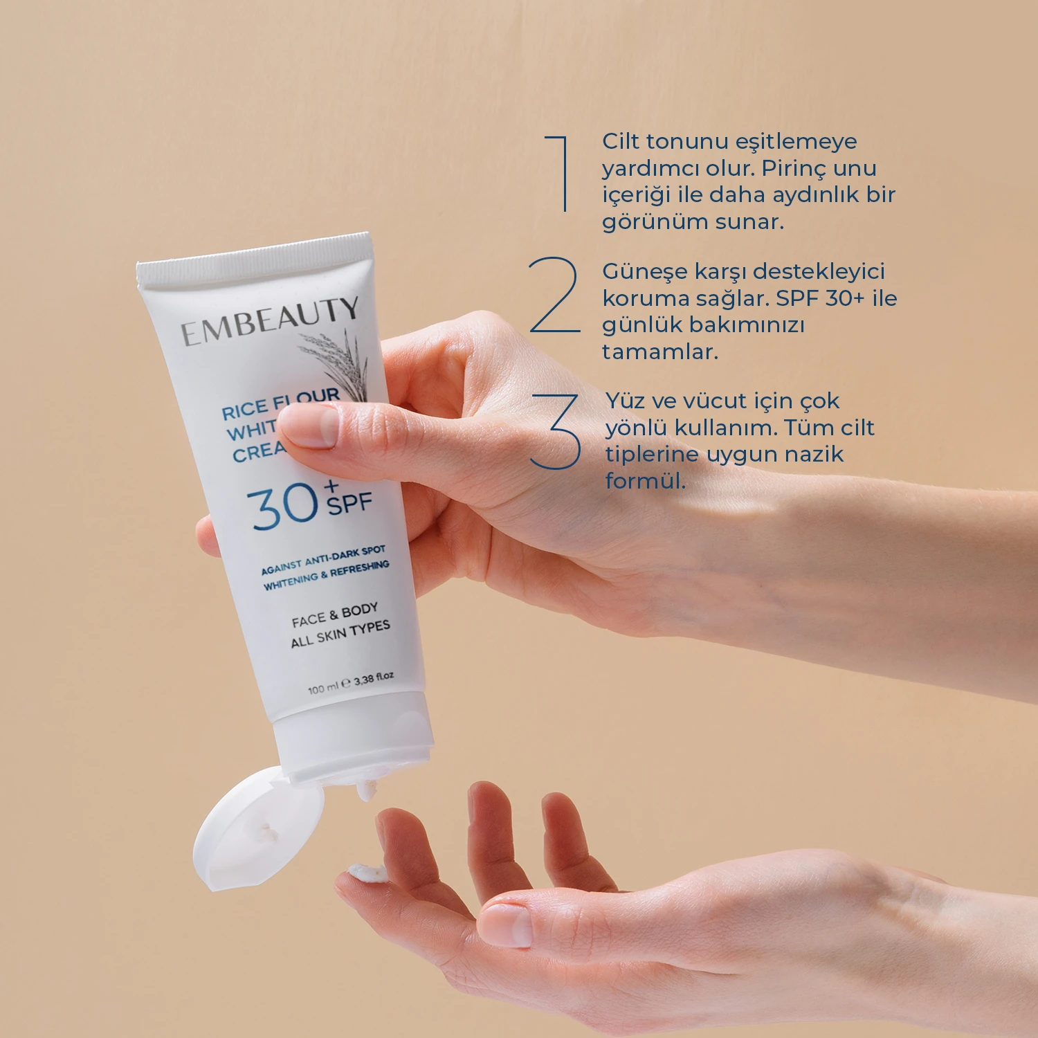 Cilt Beyazlatıcı Aydınlatıcı Leke Karşıtı Bakım Kremi 30 Spf 100 ml