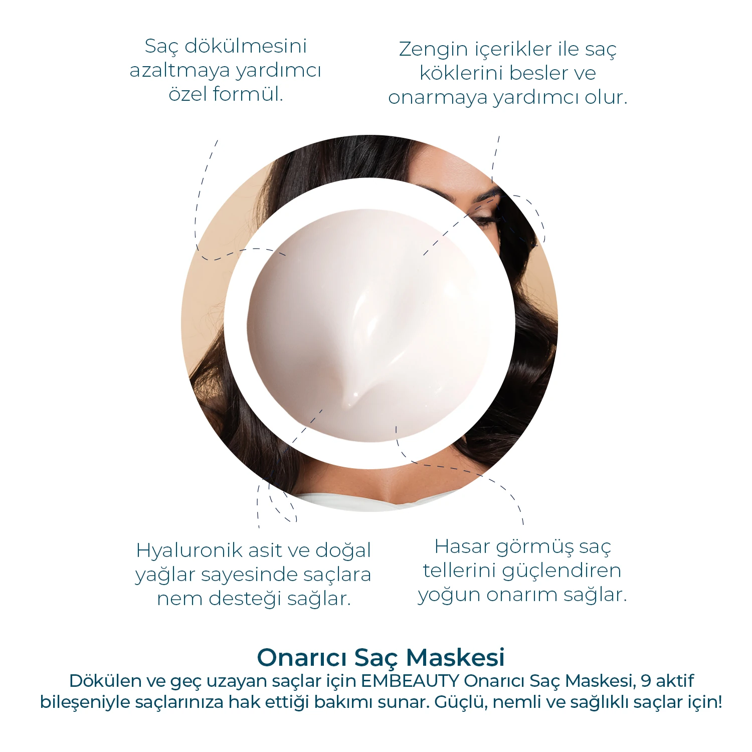 9 Aktifli Aşırı Yıpranmış Ve Dökülen Saçlar Için Hızlı Saç Uzatan Besleyici Onarıcı Saç Maskesi