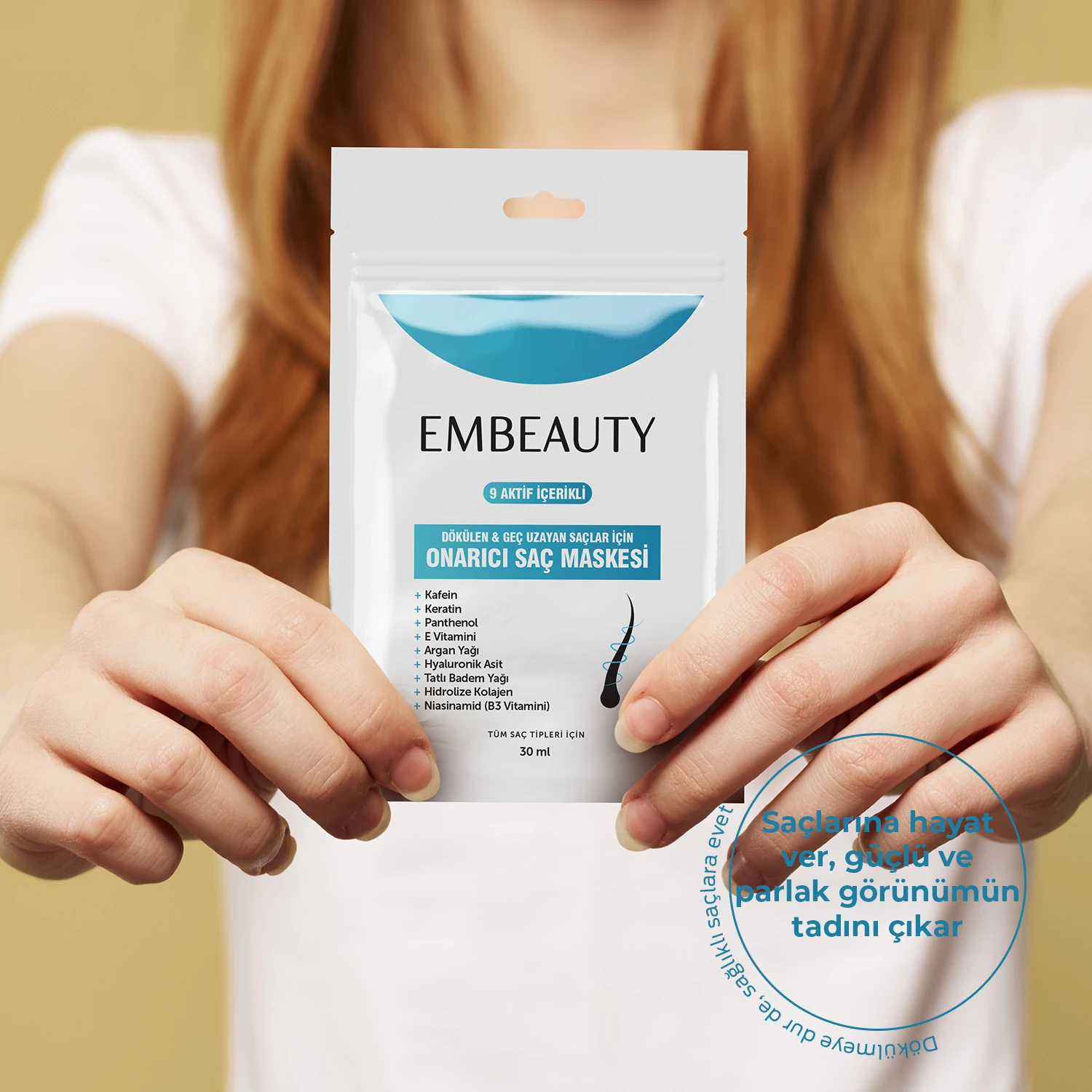 9 Aktifli Aşırı Yıpranmış Ve Dökülen Saçlar Için Hızlı Saç Uzatan Besleyici Onarıcı Saç Maskesi