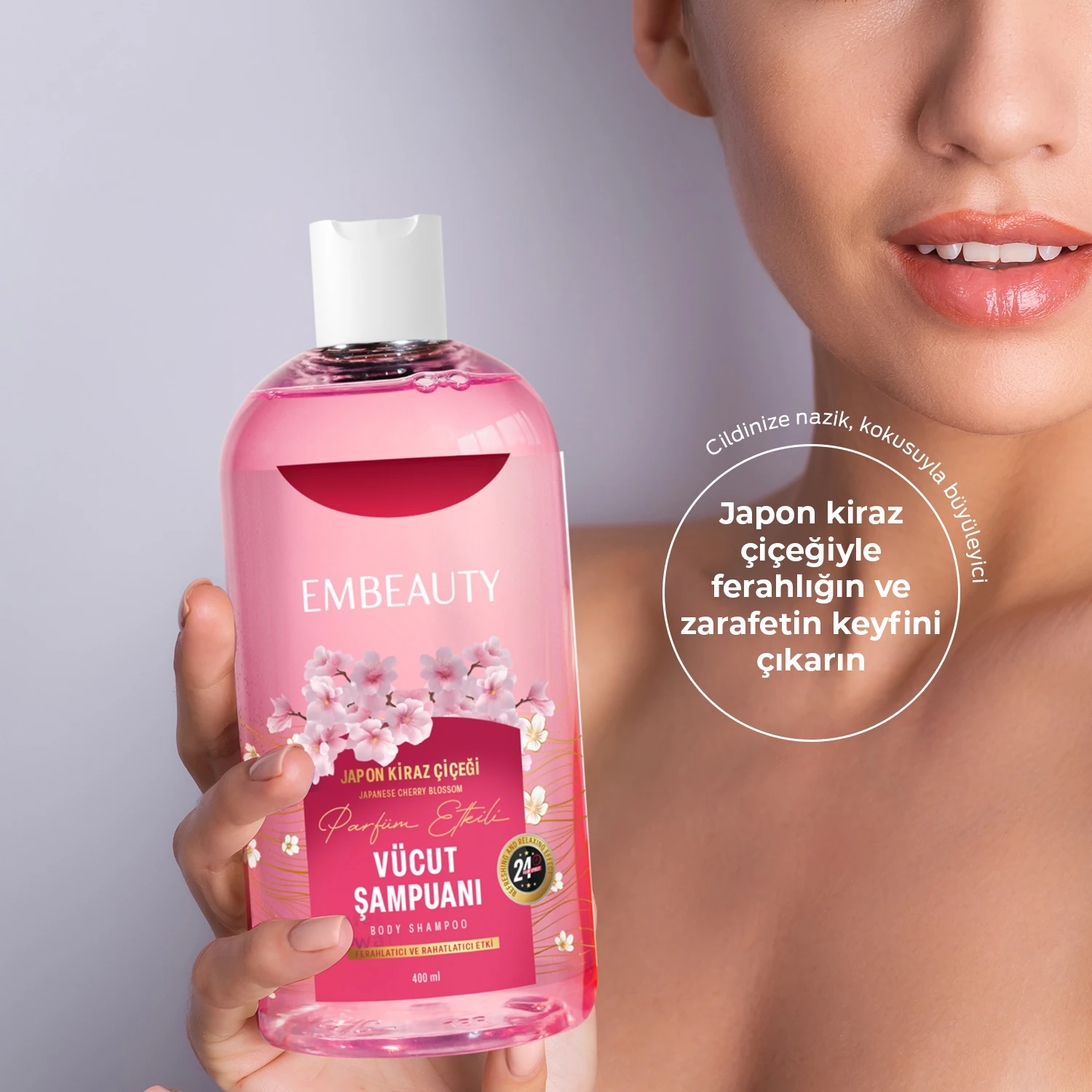 Arındırıcı Ferahlatıcı Nemlendirici Japon Kiraz Çiçeği Vücut Şampuanı