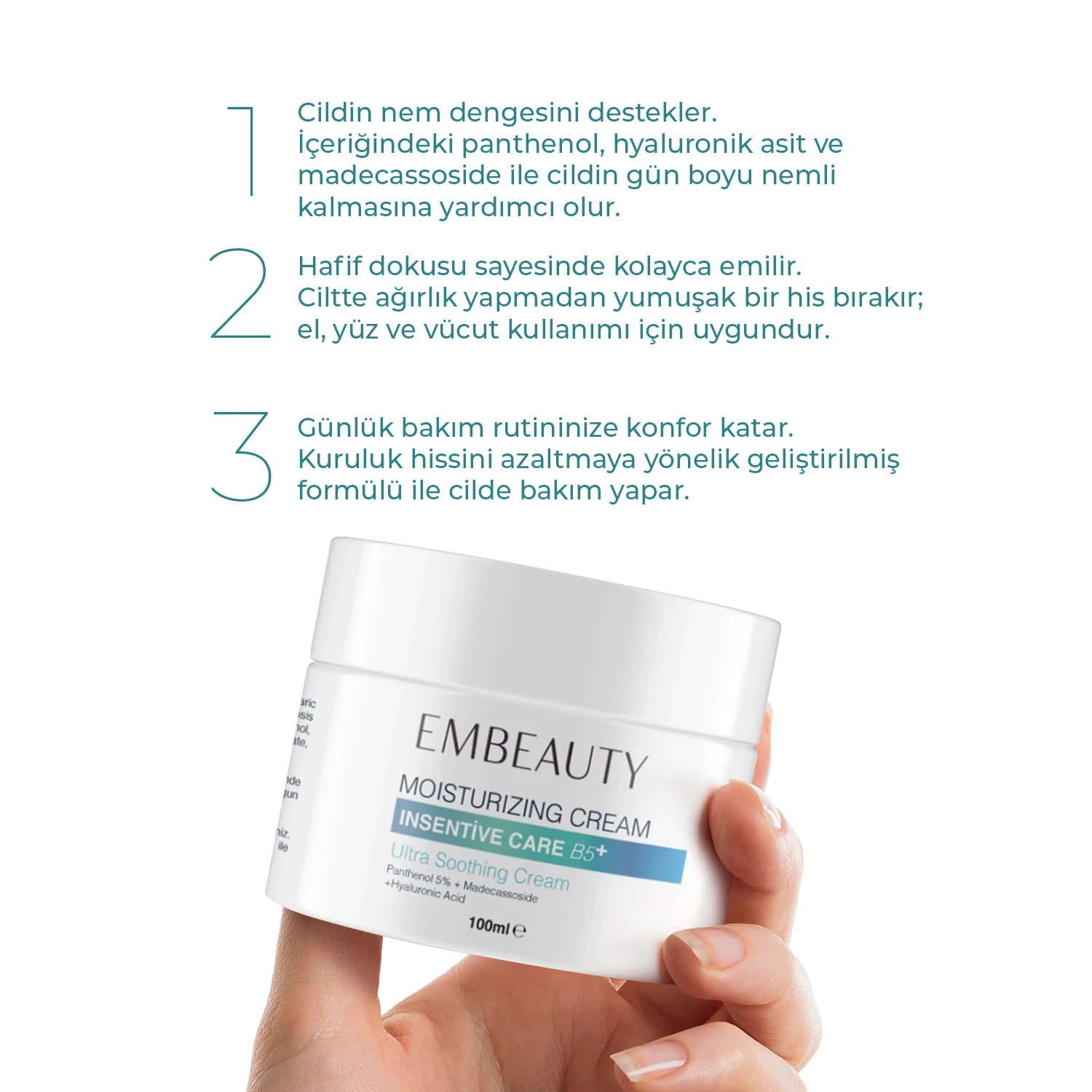 Cilt Yenileyici - Bariyer Güçlendirici ve Hyalüronik Asit-Panthenol içerikli Yoğun Nemlendirici Krem
