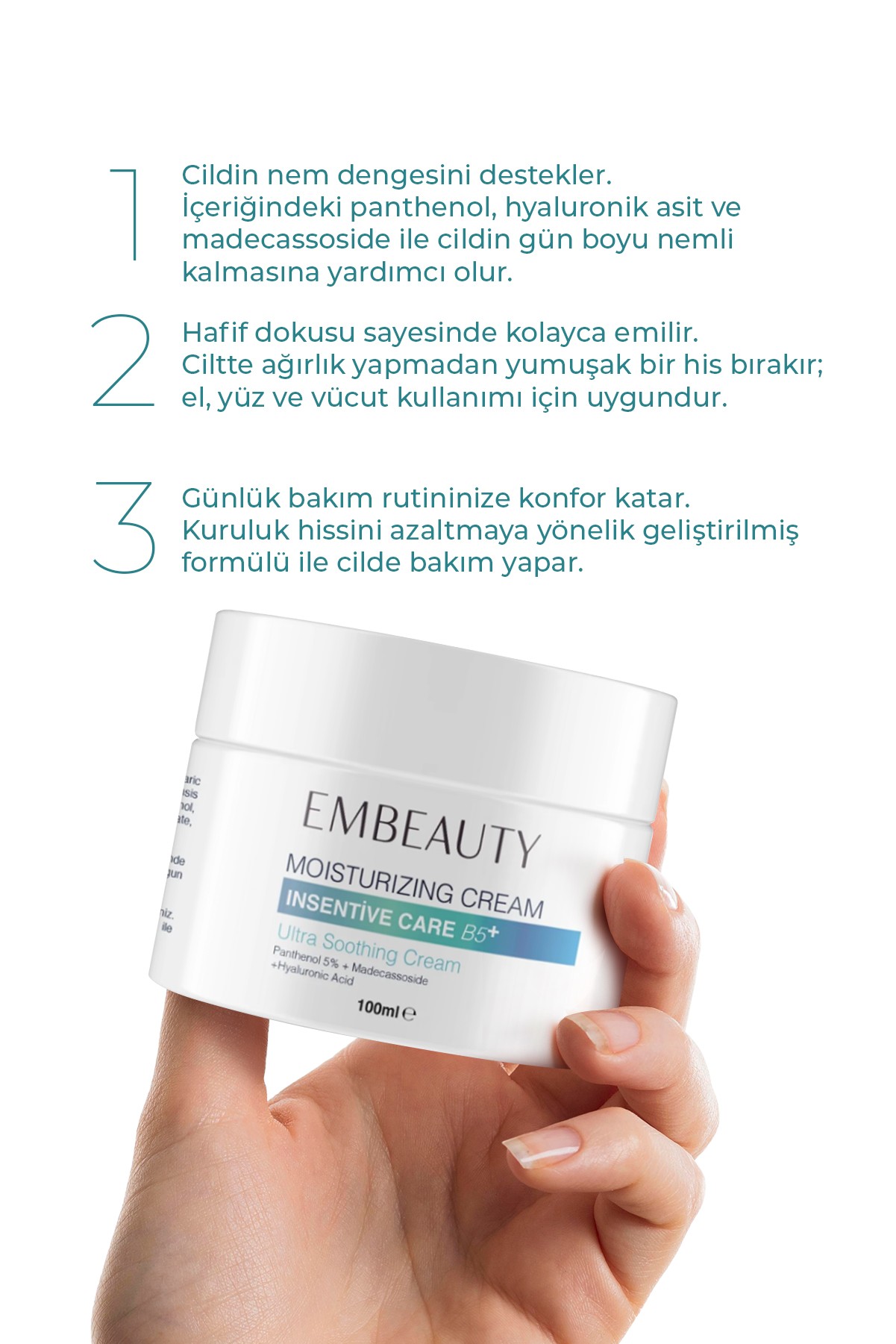 Cilt Yenileyici -Bariyer Güçlendirici ve Hyalüronik Asit-Panthenol içerikli Yoğun Nemlendirici Krem