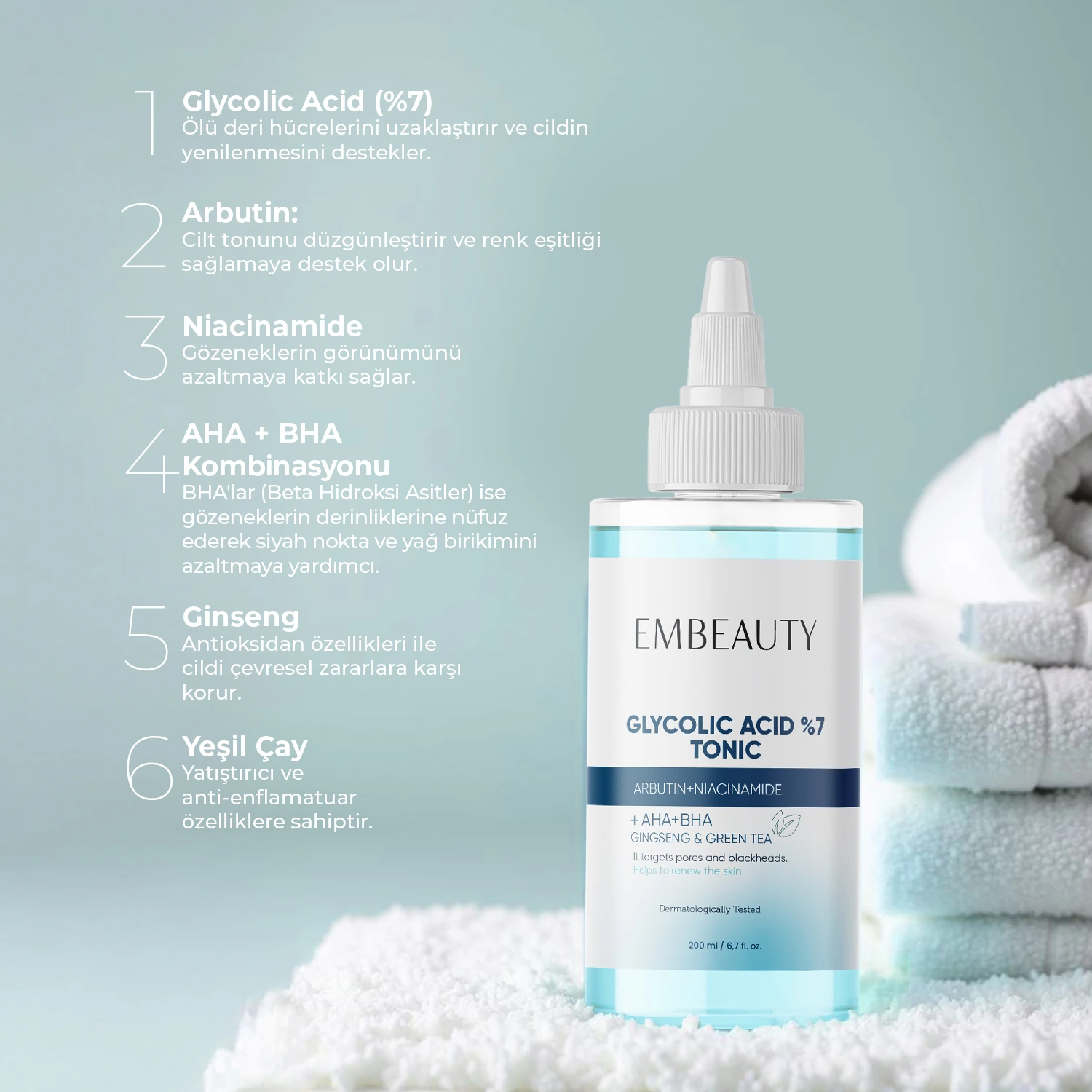 Leke Karşıtı Canlandırıcı Ve Gözenek Sıkılaştırıcı Glikolik Asit Tonik 200 ml