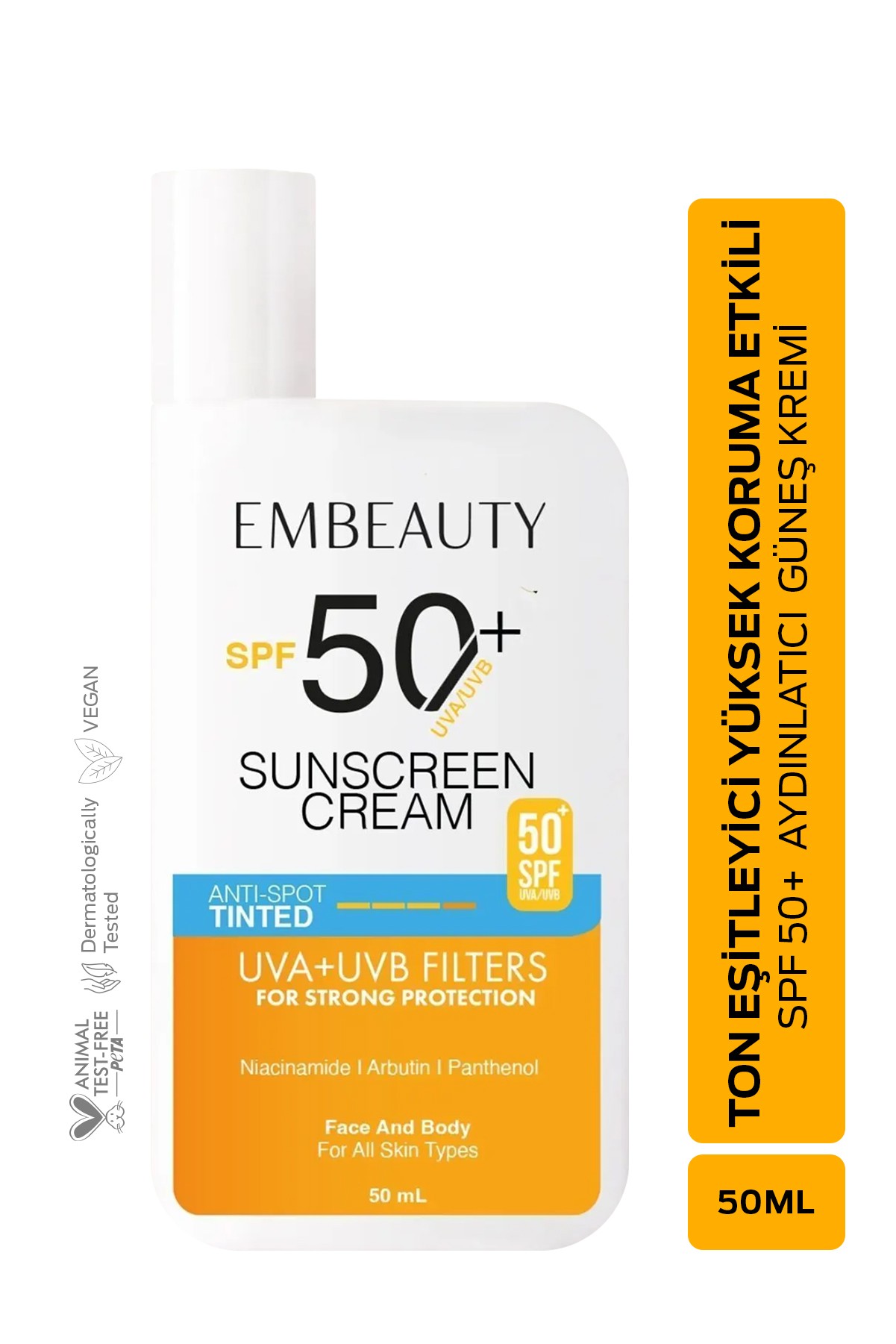 Ton Eşitleyici Yüksek Koruma Etkili Spf50 Aydınlatıcı Pembe Yüz Güneş Kremi 50 ml