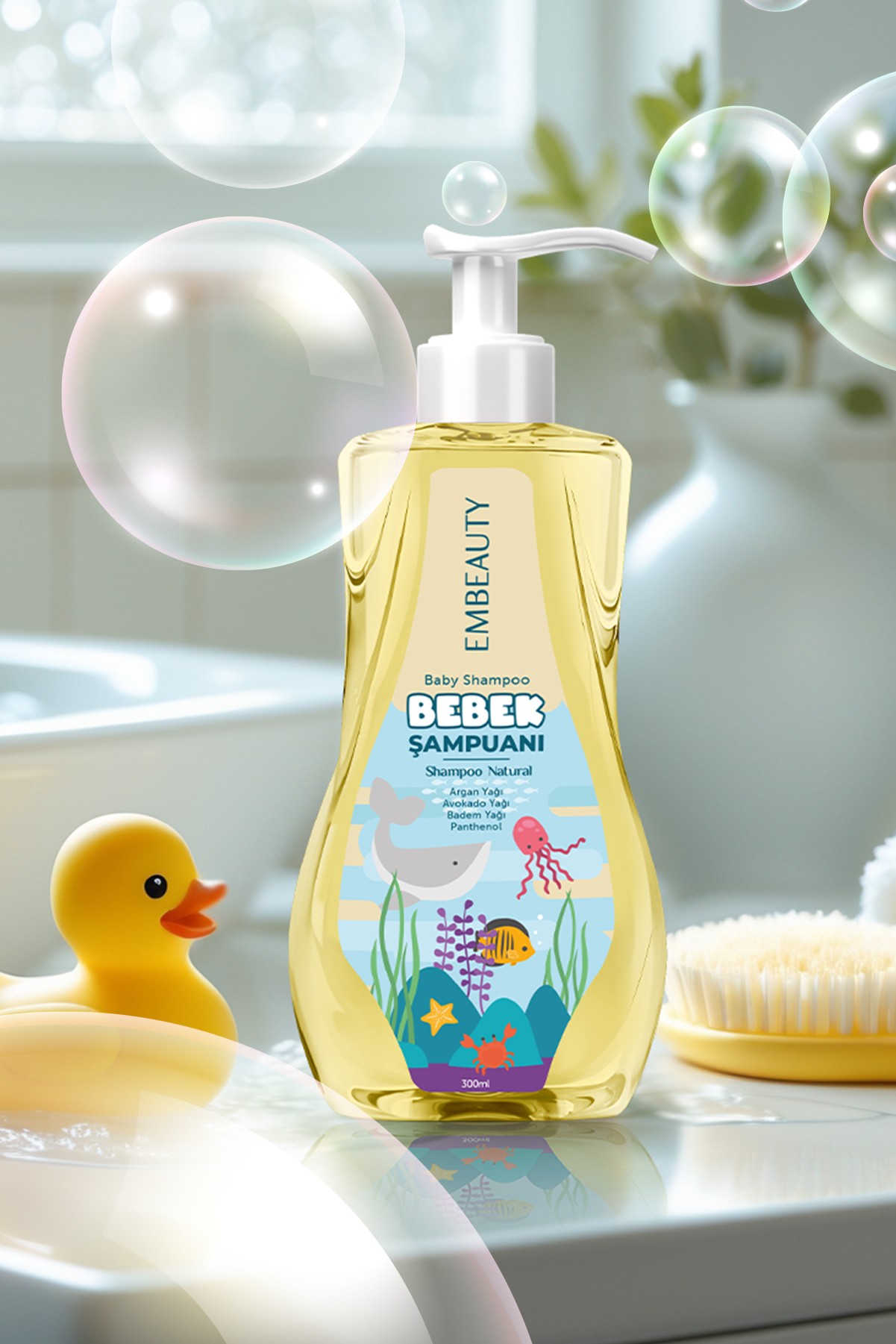 Doğal Avokado Yağlı Bebek Ve Çocuk Şampuanı Göz Yakmayan Özel Formül 300 ml
