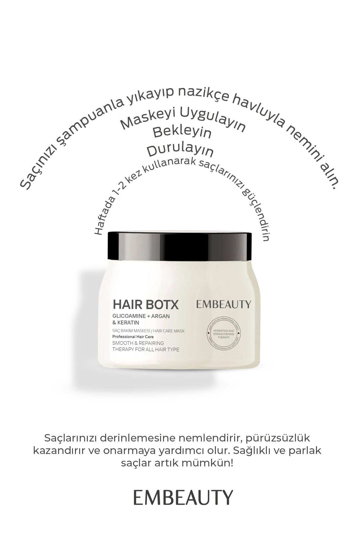 Besleyici Onarıcı Keratin Botoks Etkili Yoğun Saç Bakım Maskesi 500 ml