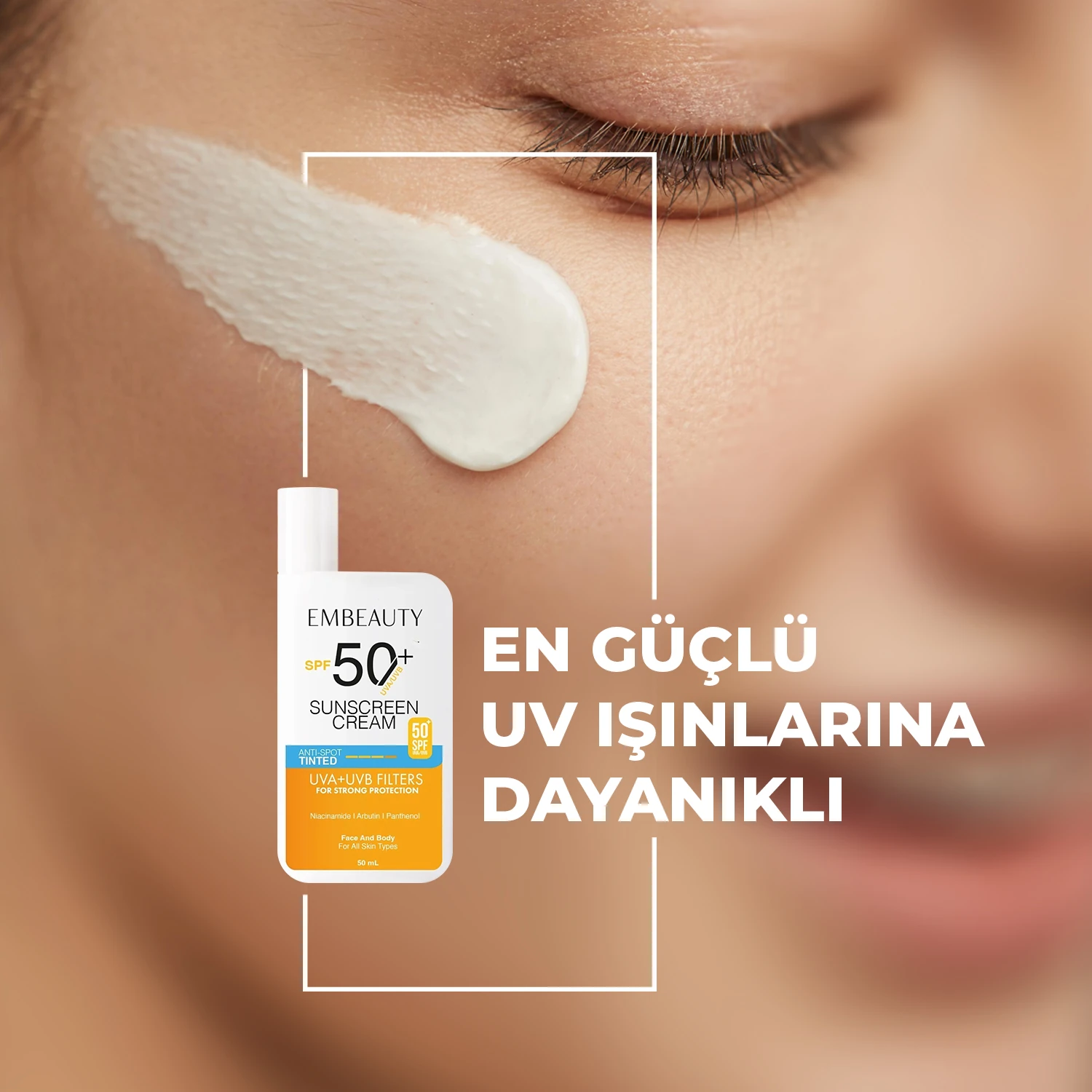 Ton Eşitleyici Yüksek Koruma Etkili Spf50 Aydınlatıcı Pembe Yüz Güneş Kremi 50 ml