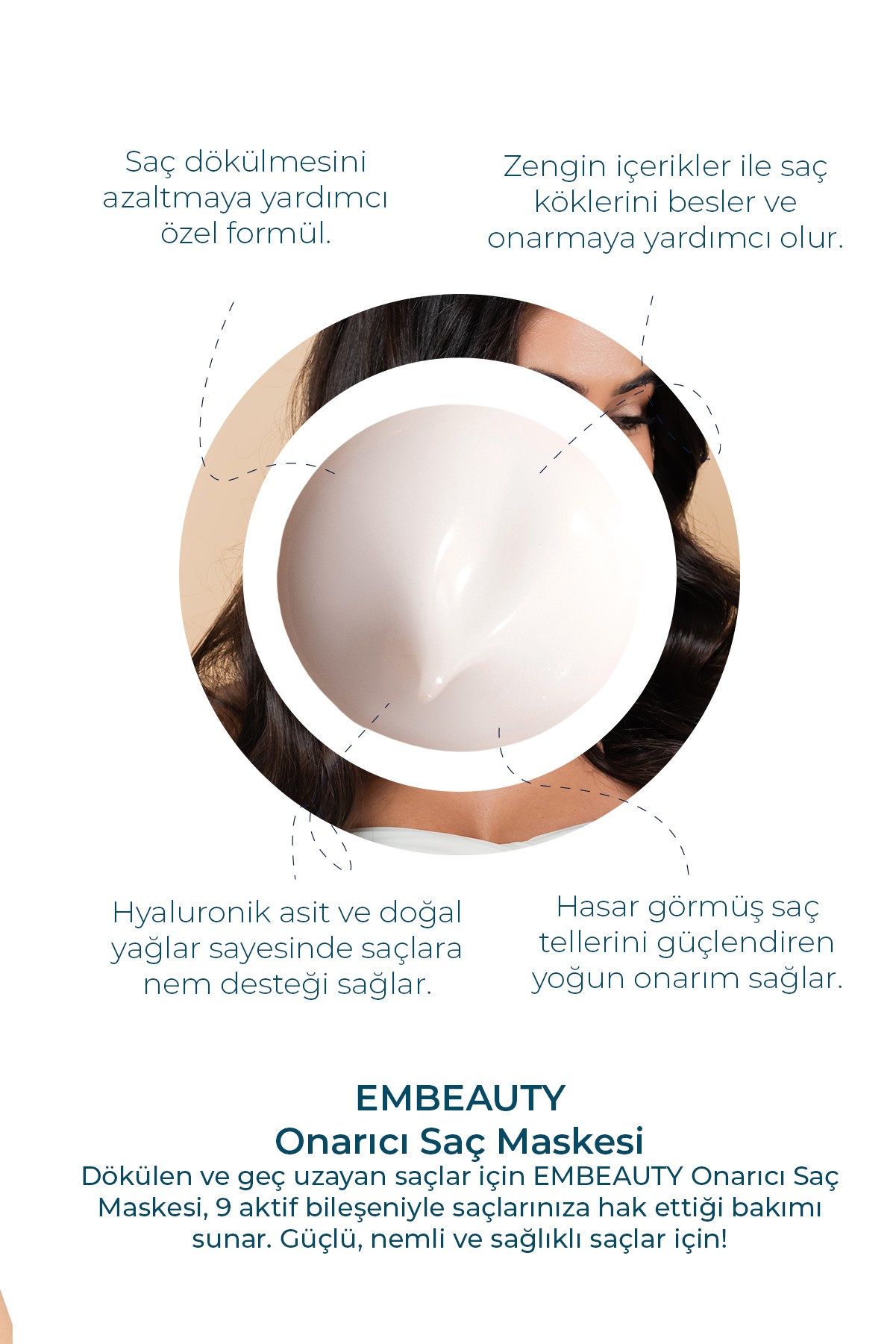 9 Aktifli Aşırı Yıpranmış Ve Dökülen Saçlar Için Hızlı Saç Uzatan Besleyici Onarıcı Saç Maskesi