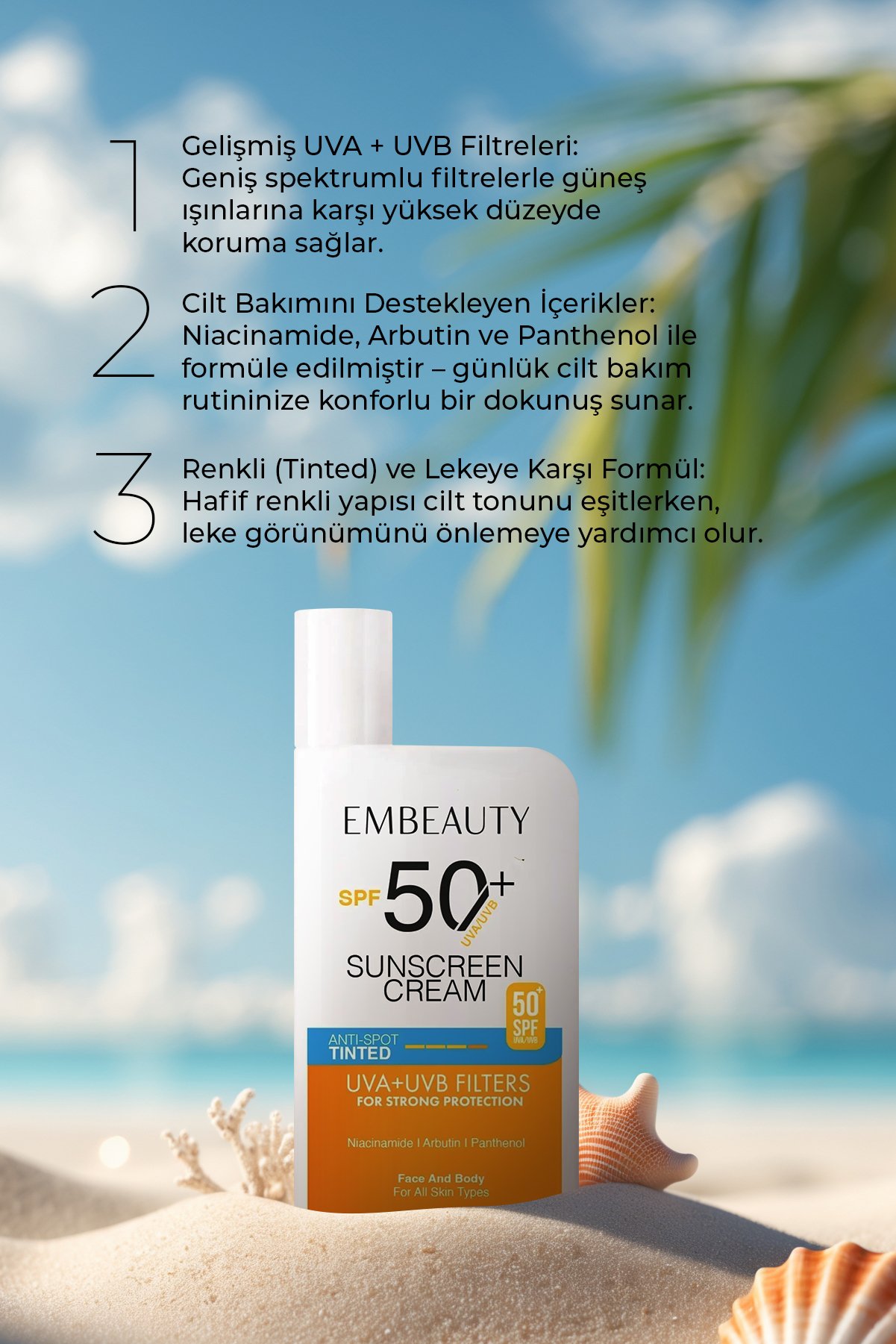 Ton Eşitleyici Yüksek Koruma Etkili Spf50 Aydınlatıcı Pembe Yüz Güneş Kremi 50 ml