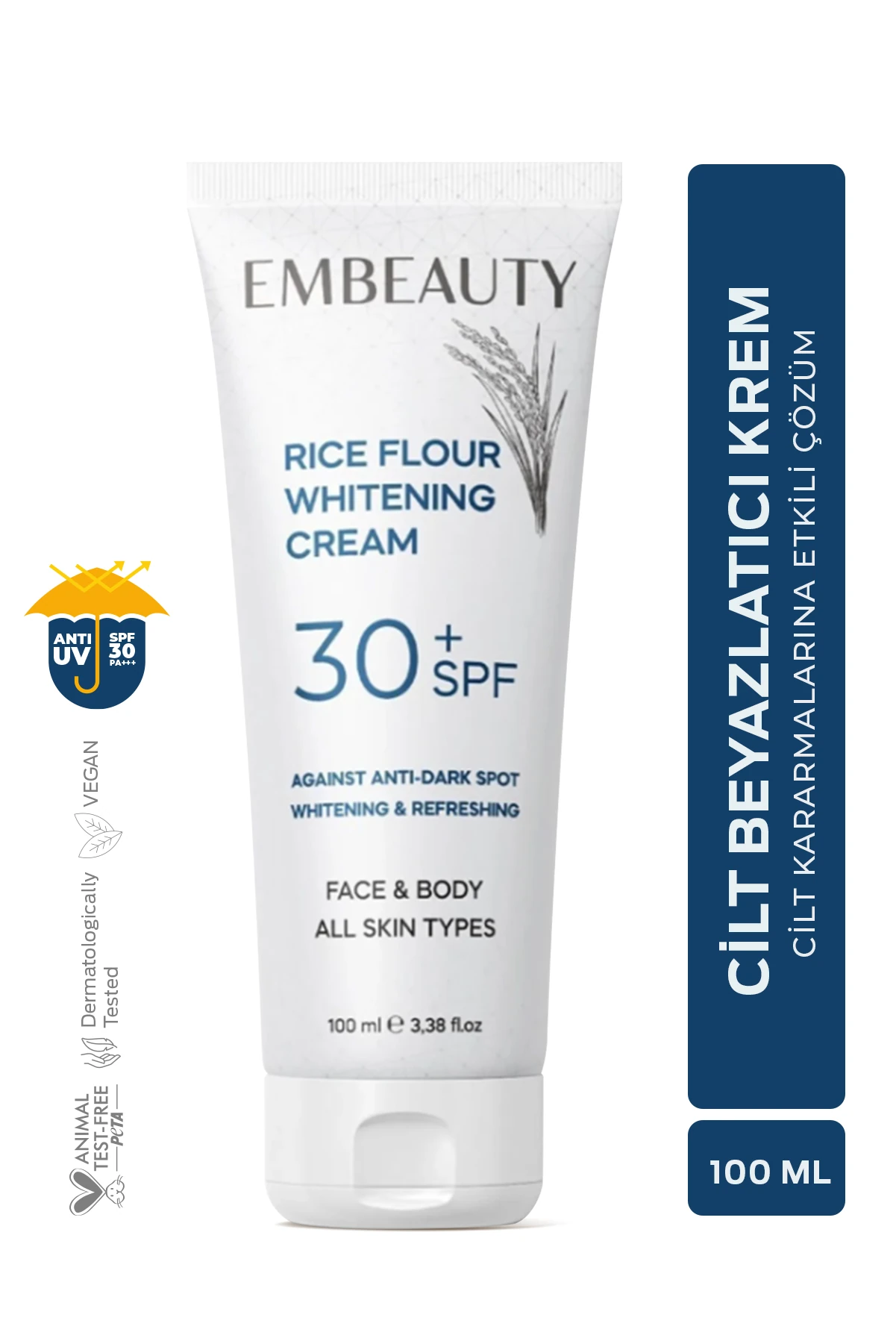 Cilt Beyazlatıcı Aydınlatıcı Leke Karşıtı Bakım Kremi 30 Spf 100 ml