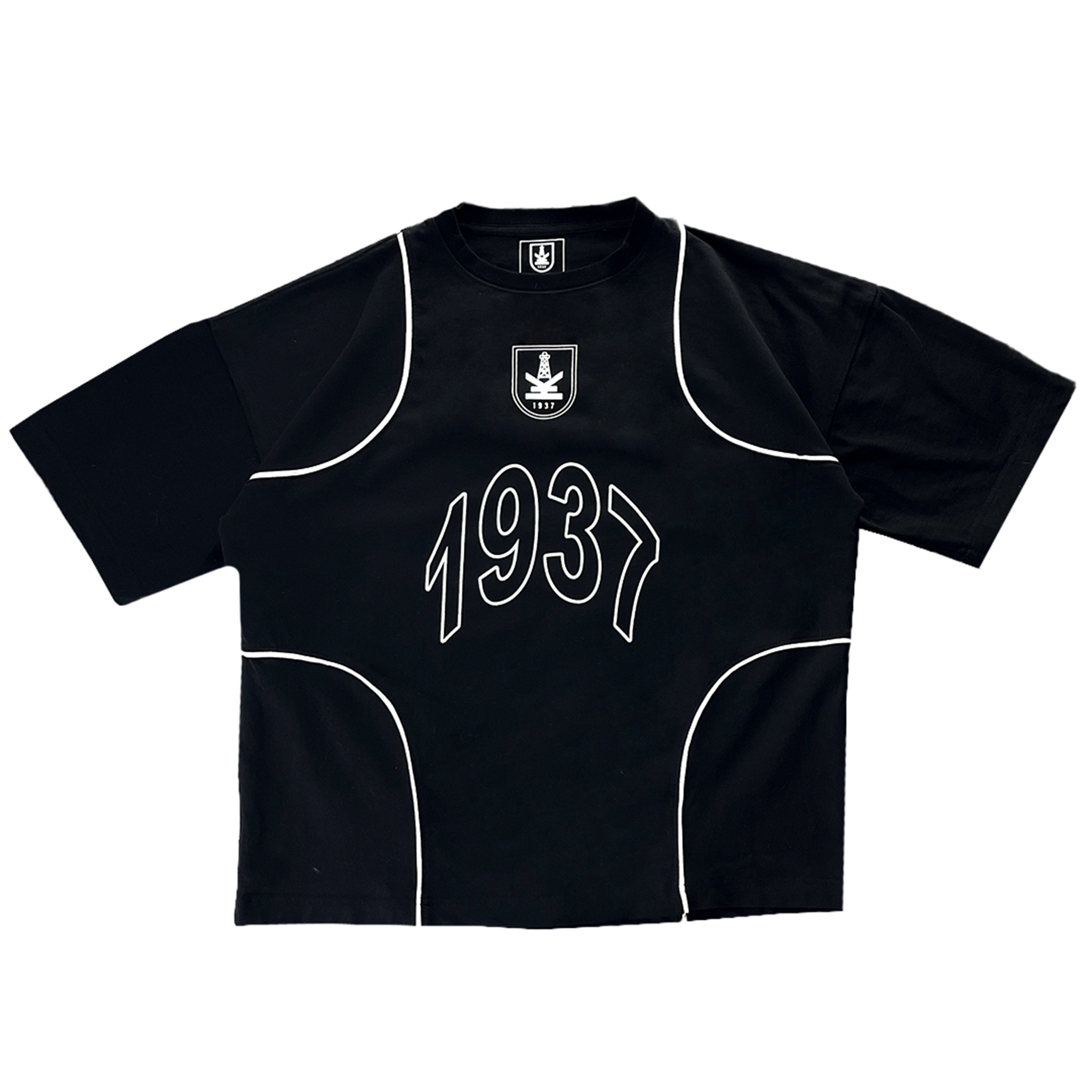 “1937” – Xəttli Qara T-shirt